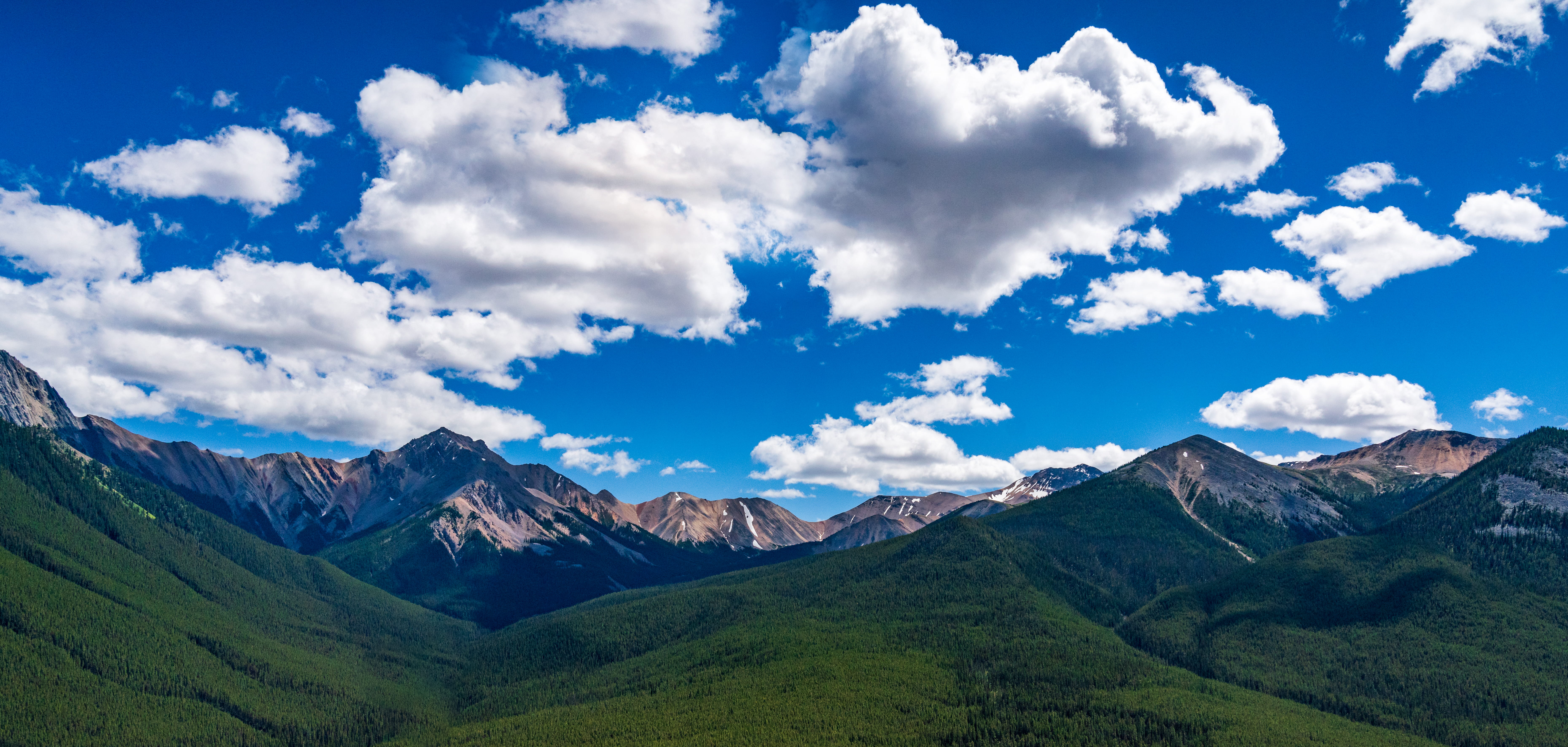 travel, tranquil scene, environment, forest, blue sky, green color, tranquility, mountain peak, mountain ridge, scenics - nature, sunny, no people, valley, HD Wallpaper