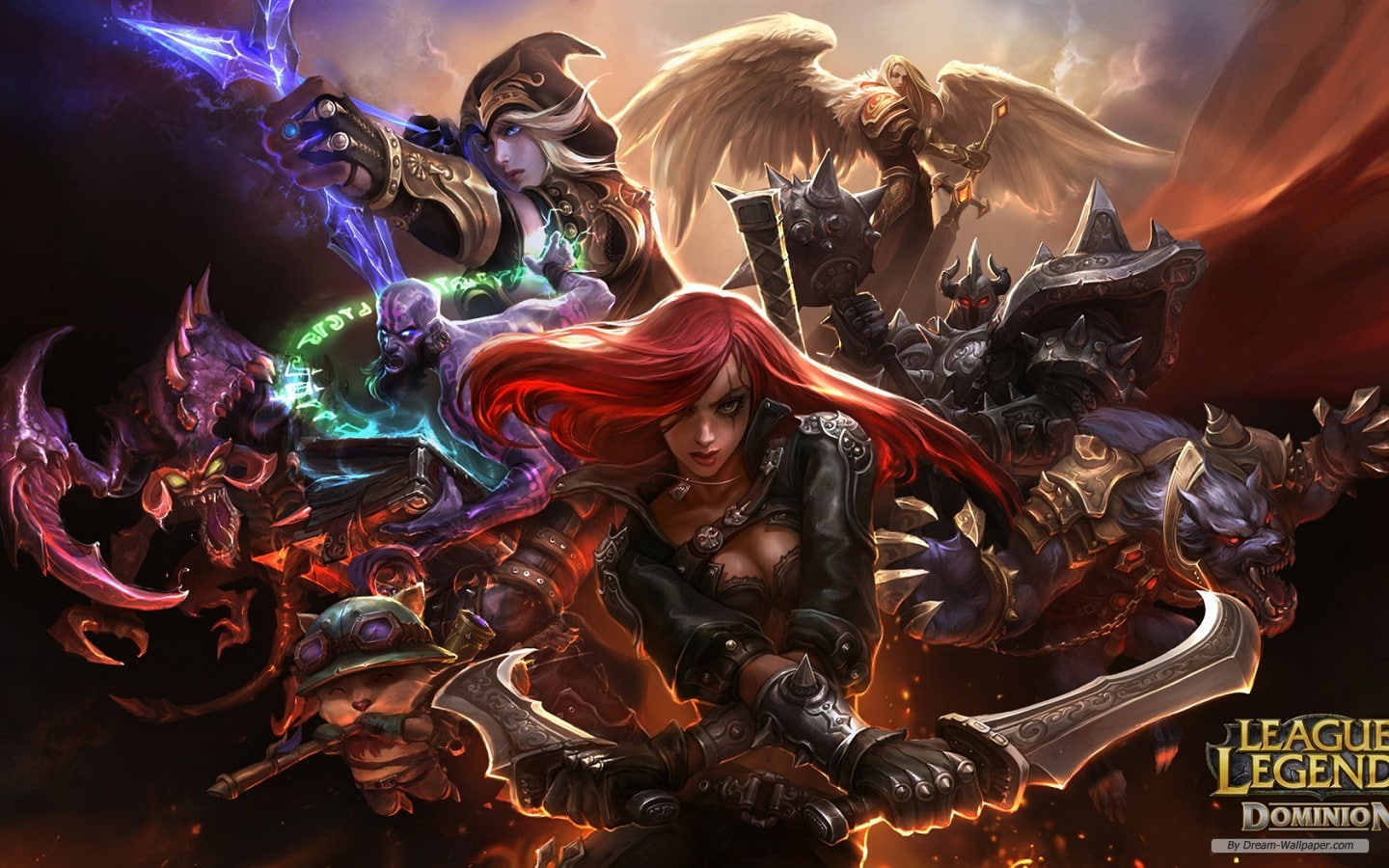 video games, online games, warriors, power, 720P, super, illustration, video, dominion, games, characters, league, legends, swords, super power, online, HD Wallpaper