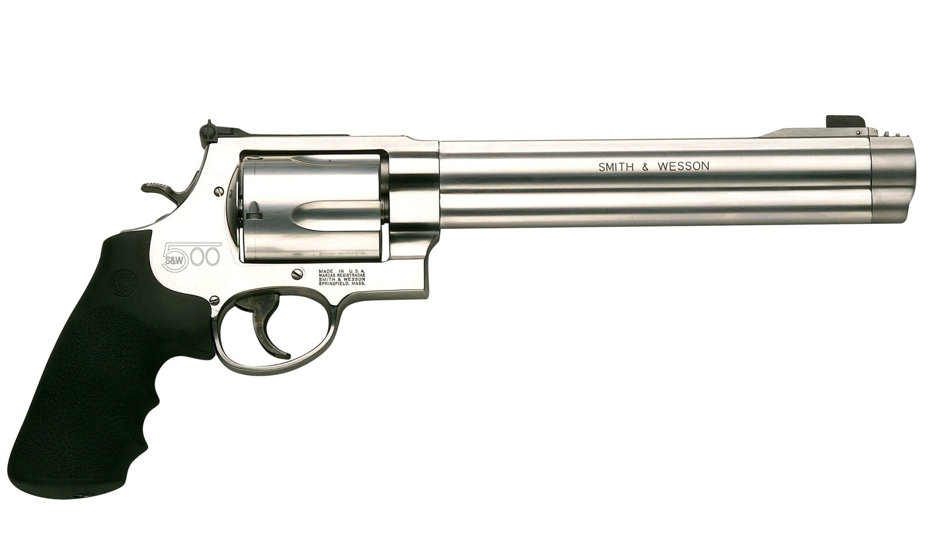 white background, retro styled, side view, alloy, antique, single object, violence, social issues, warning sign, indoors, no people, Smith and Wesson 500 Magnum Revolver, HD Wallpaper