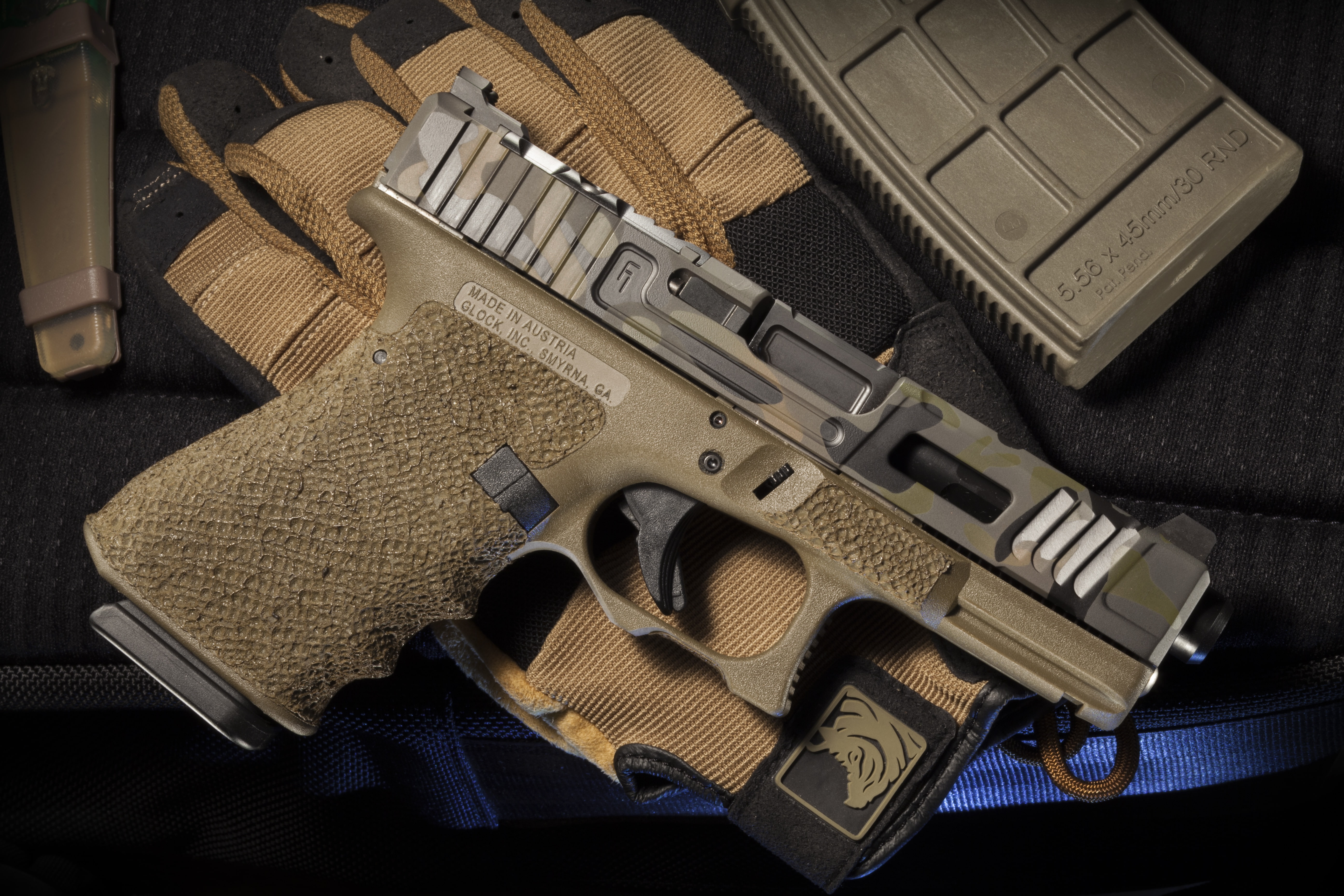 background, gun, macro, self-loading, 5K, Glock, HD Wallpaper