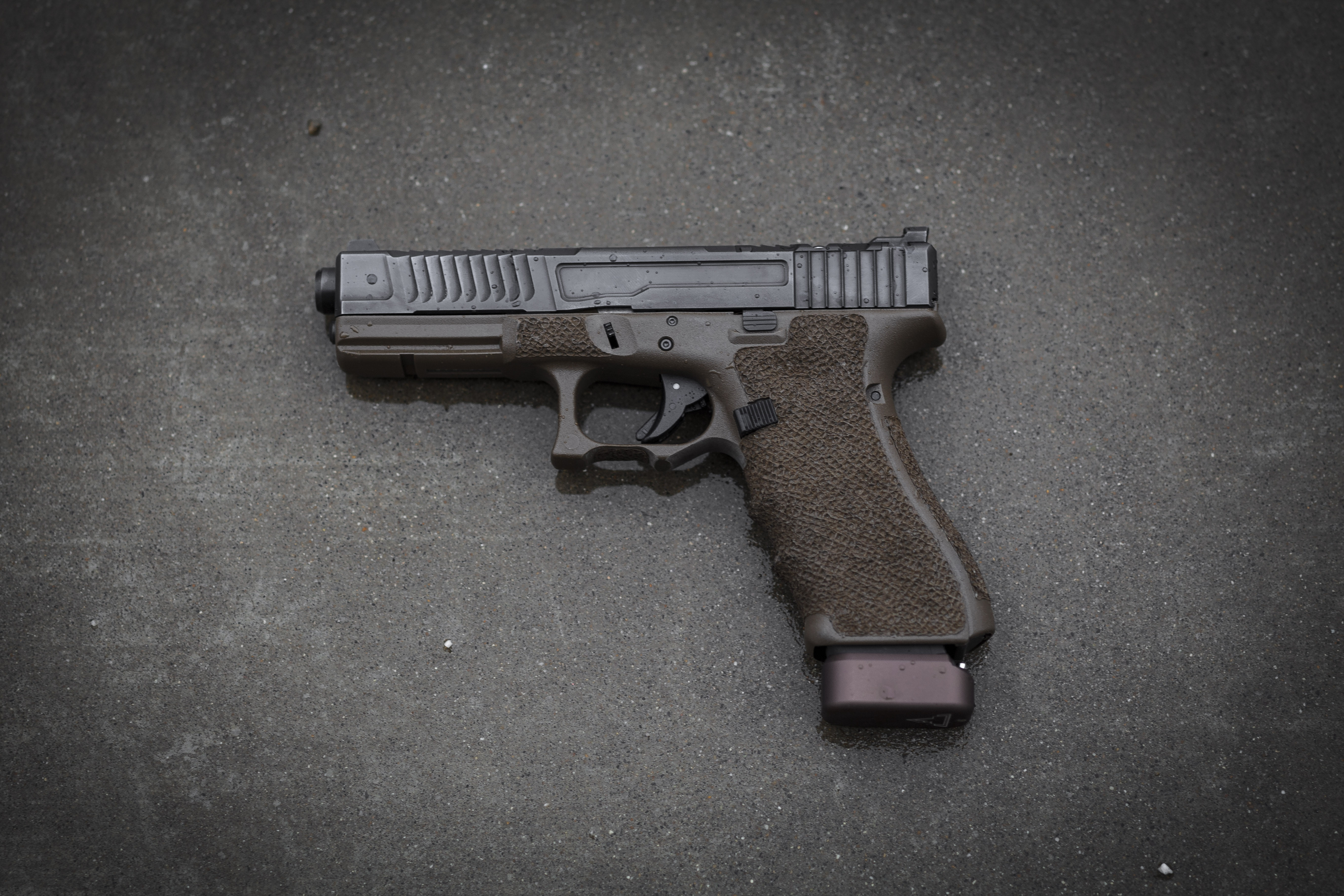 gun, background, 5K, Glock, self-loading, HD Wallpaper