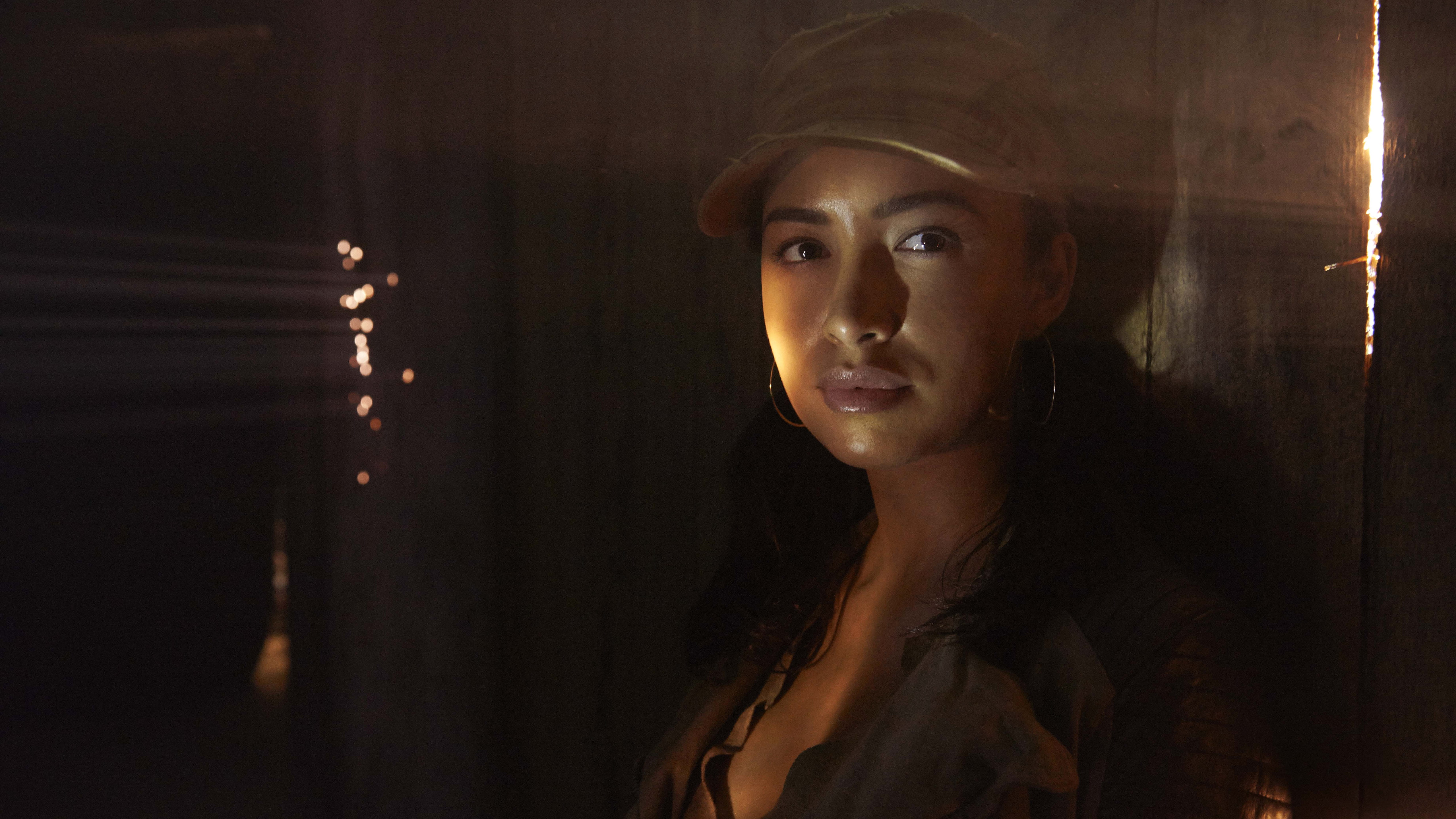 wearing, black, 5K, zip, Rosita Espinosa, top, woman, The Walking Dead, 5K, Christian Serratos, HD Wallpaper