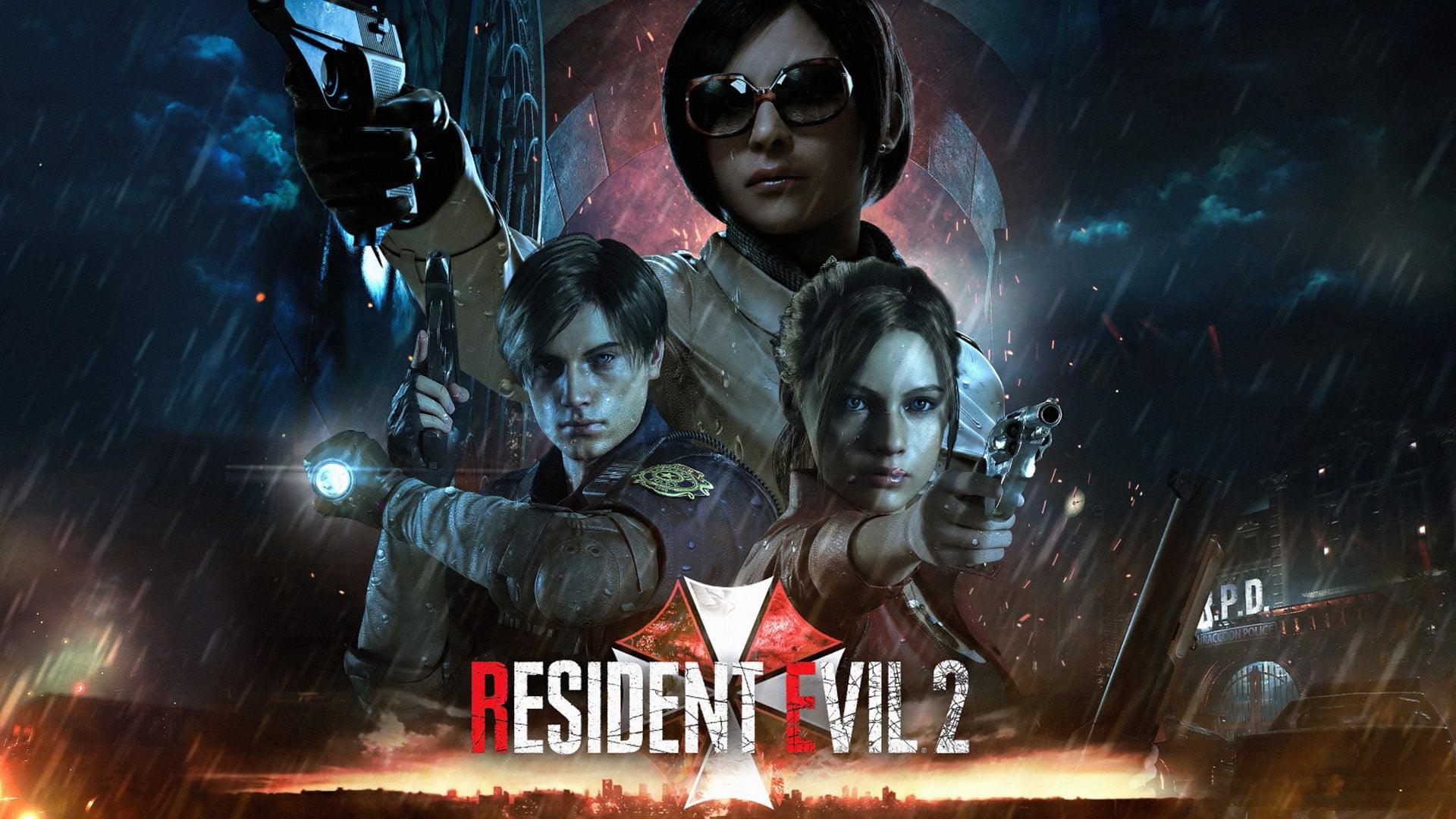 1080P, Weapons, Resident evil 2, Girl, Claire Redfield, Guy, The game, Leon Kennedy, Form, Gun, Jacket, HD Wallpaper