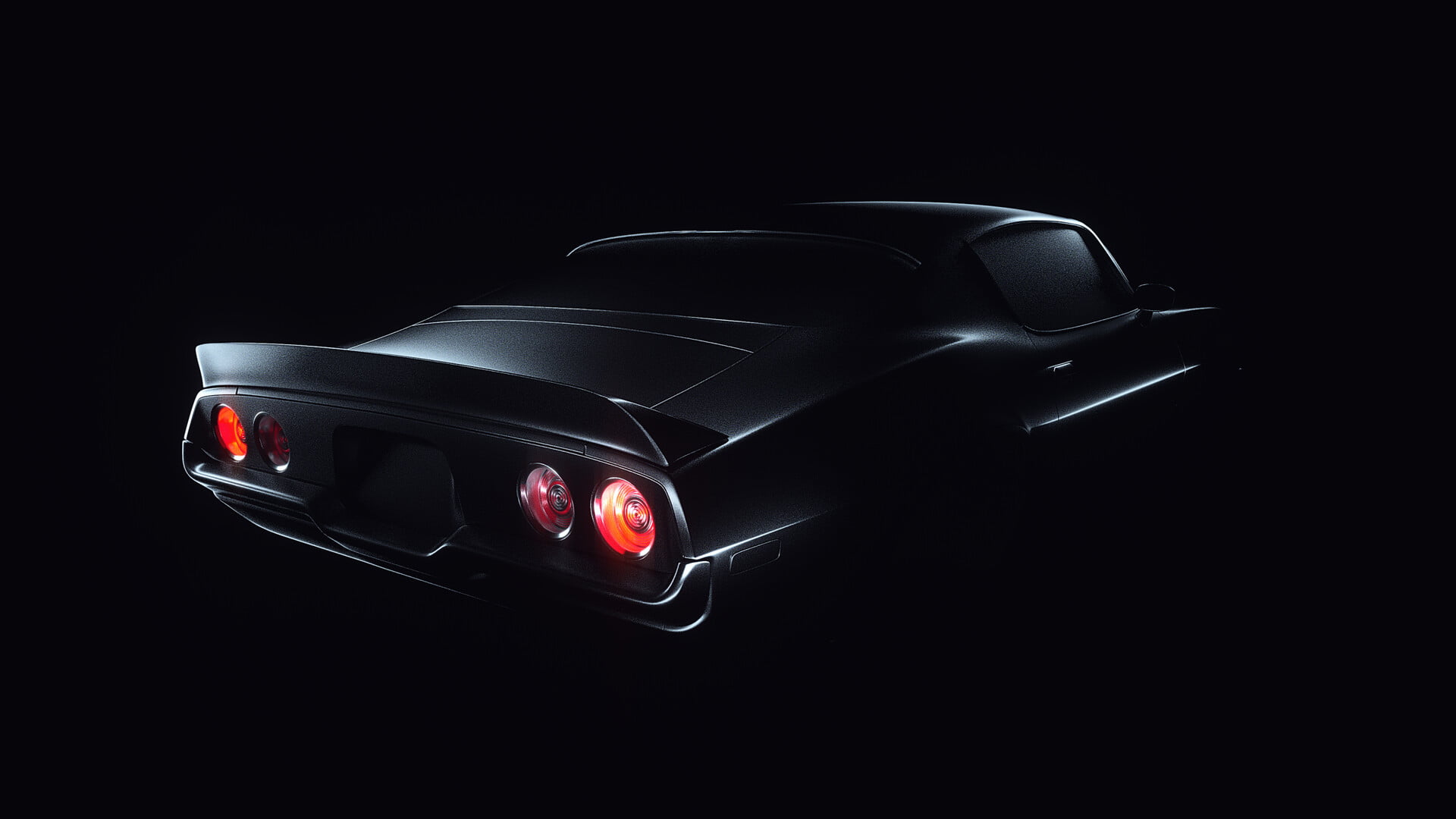 Chevrolet Camaro, 1080P, digital art, lights, black, lines, shadow, Camaro, flashlight, black background, car, HD Wallpaper