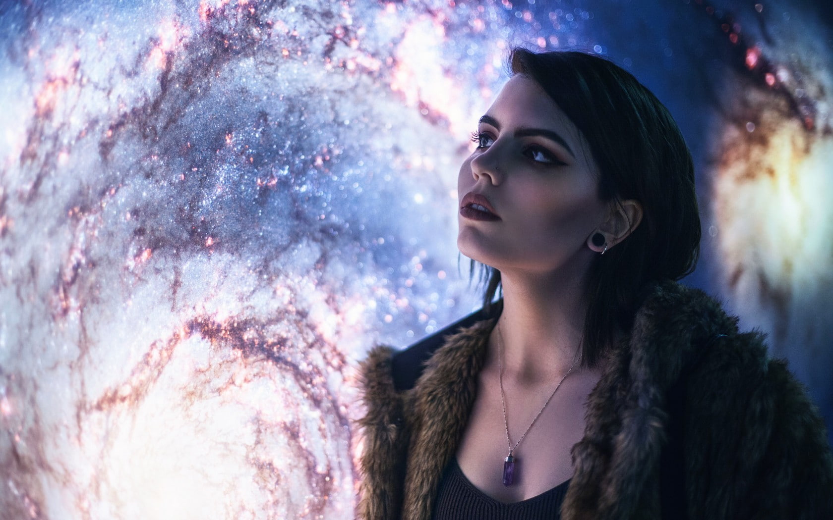 headshot, looking away, beauty, looking, portrait, hairstyle, young women, contemplation, women, 720P, celestial observer, one person, beautiful woman, HD Wallpaper