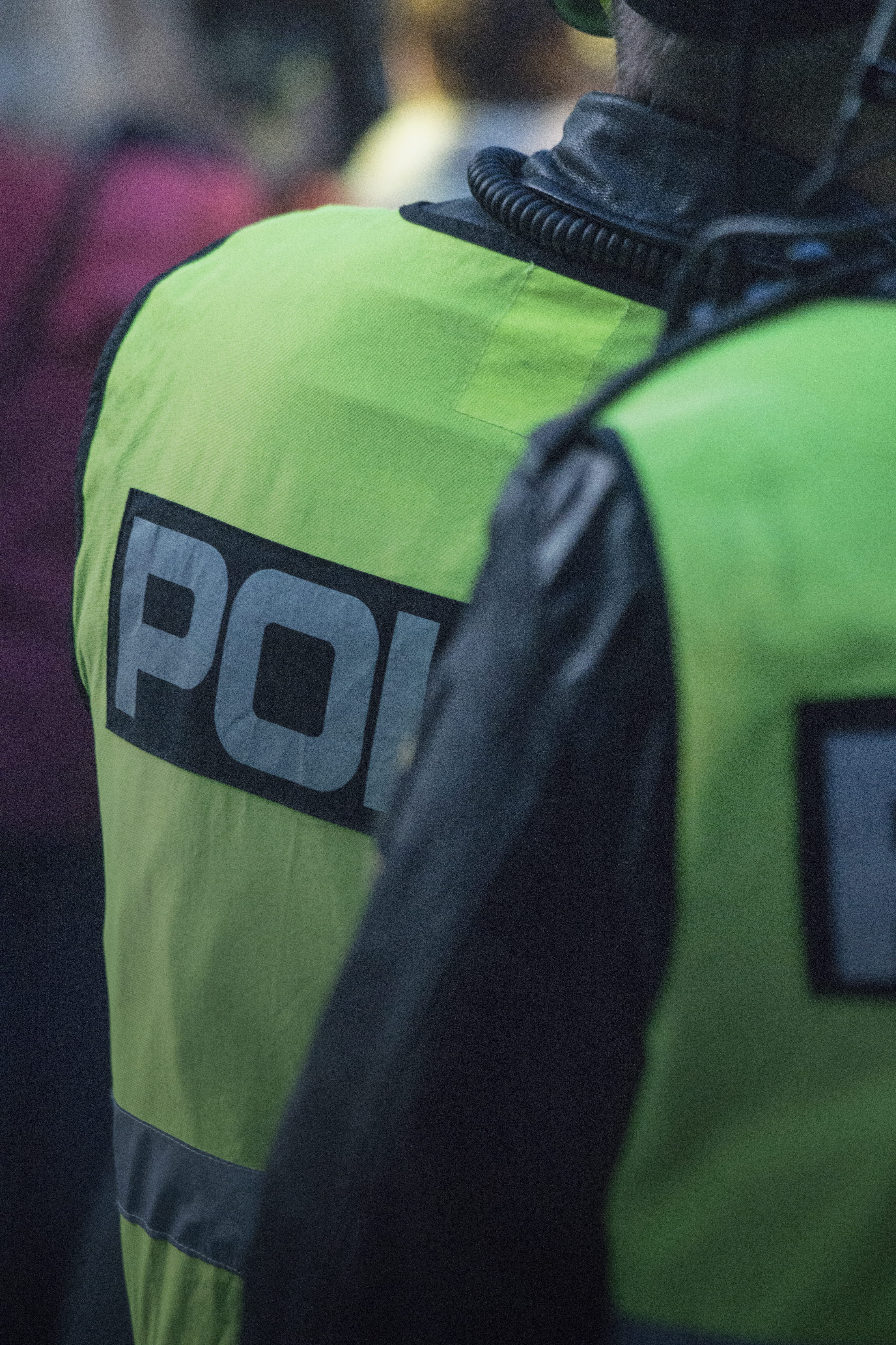 Police, sport, green, high visibility, uniform, authority, person, day, human body part, man, clothing, vest, american football - sport, backpack, flag, Phone HD Wallpaper