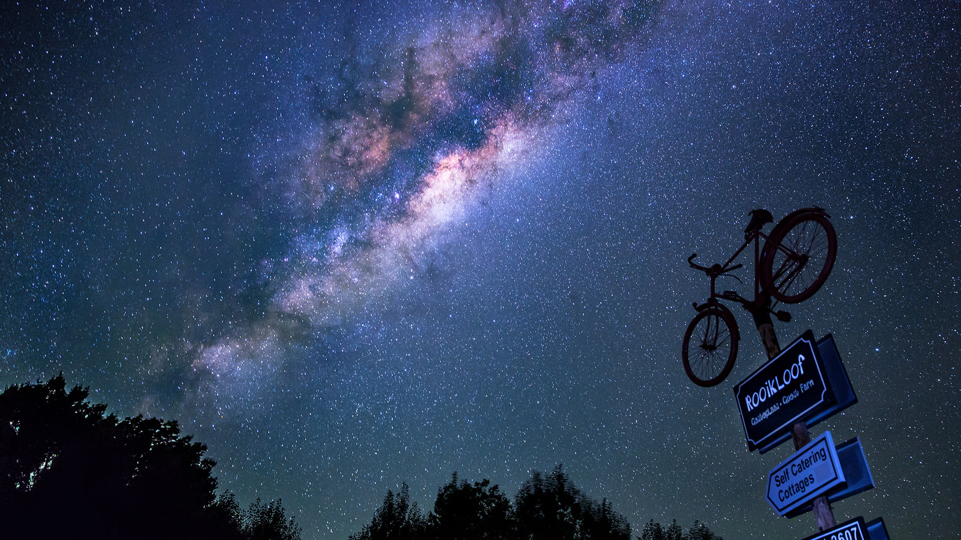 milky, way, space, hd, stars, 1080P, galaxy, night, bicycle, HD Wallpaper