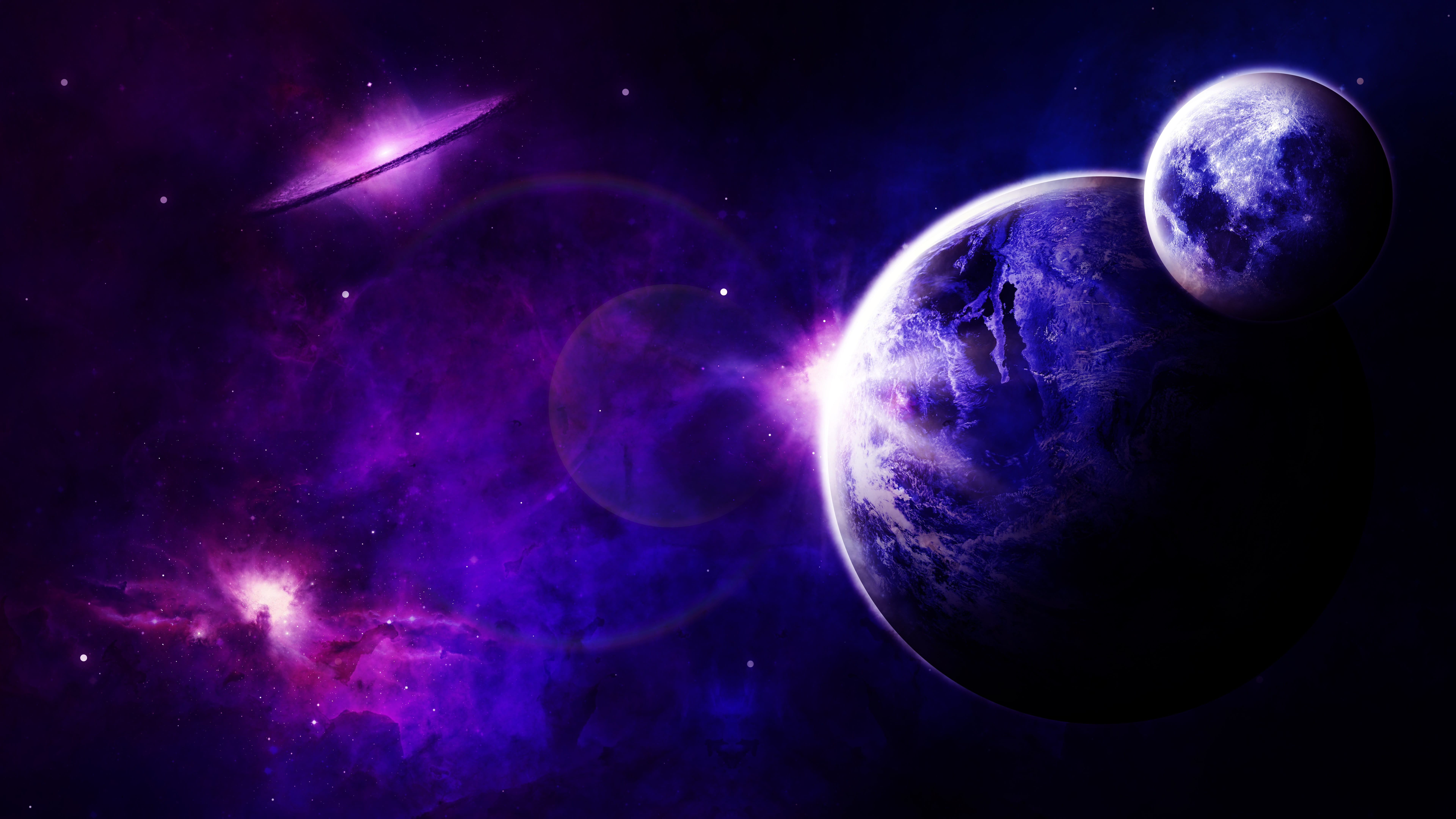 night, purple, colorful, moon, dark blue, planet, eclipse, dark, sky, 8K, cloud - sky, astronomy, planet - space, lunar, blue, no people, orbiting, planet earth, HD Wallpaper