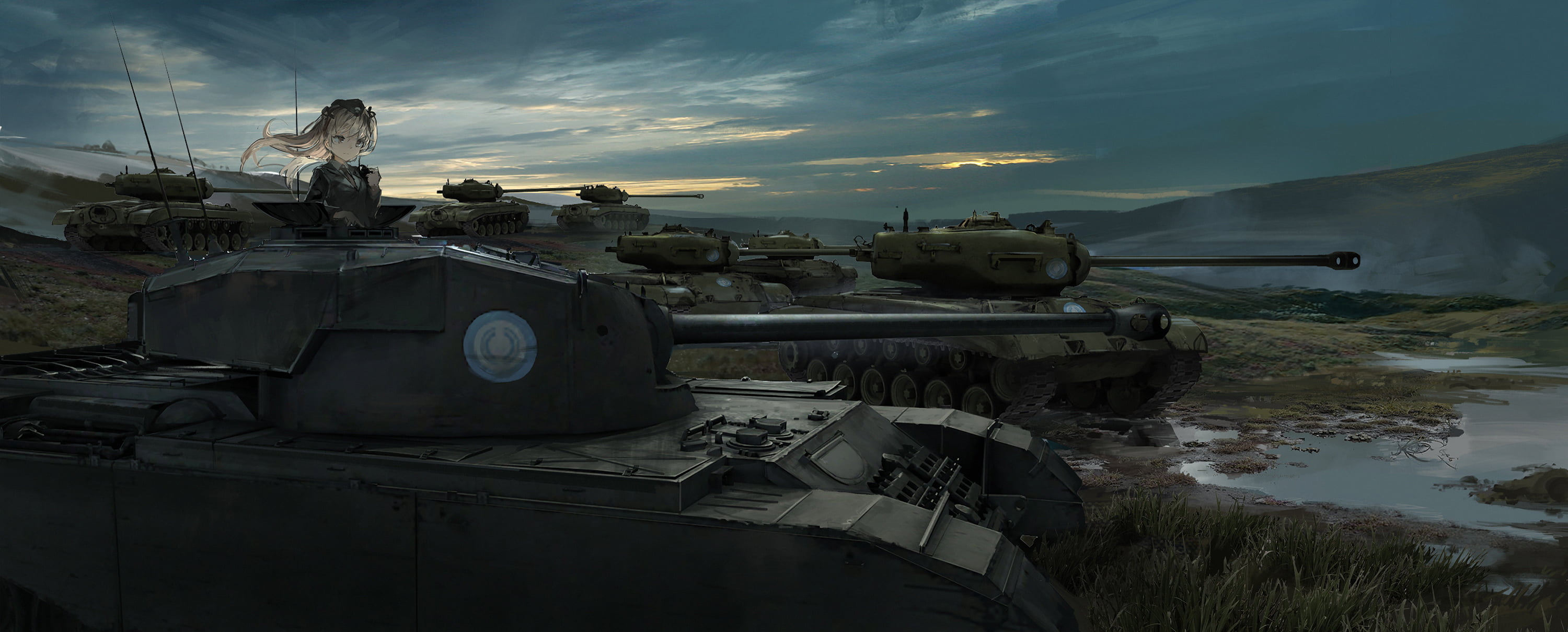 tank, anime girls, Girls und Panzer, anime, 2K, HD Wallpaper