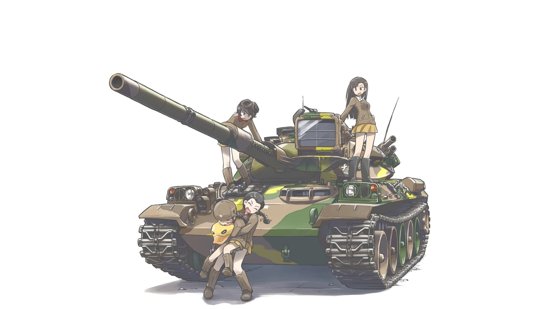 indoors, 1080P, people, army, tank, young men, land vehicle, transportation, government, security, white background, two people, young adult, cut out, HD Wallpaper