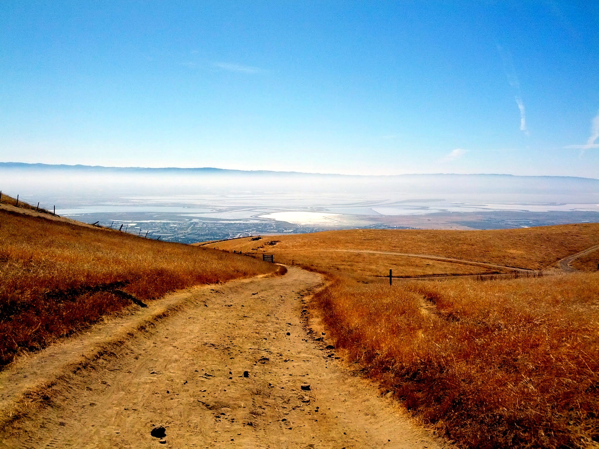 viewing, scenics, samsung galaxy nexus, dirt, camera, 1080P, blue sea, landscape, hill, Silicon Valley, nature, pathway, sea, peak  mountain, path, rural Scene, HD Wallpaper