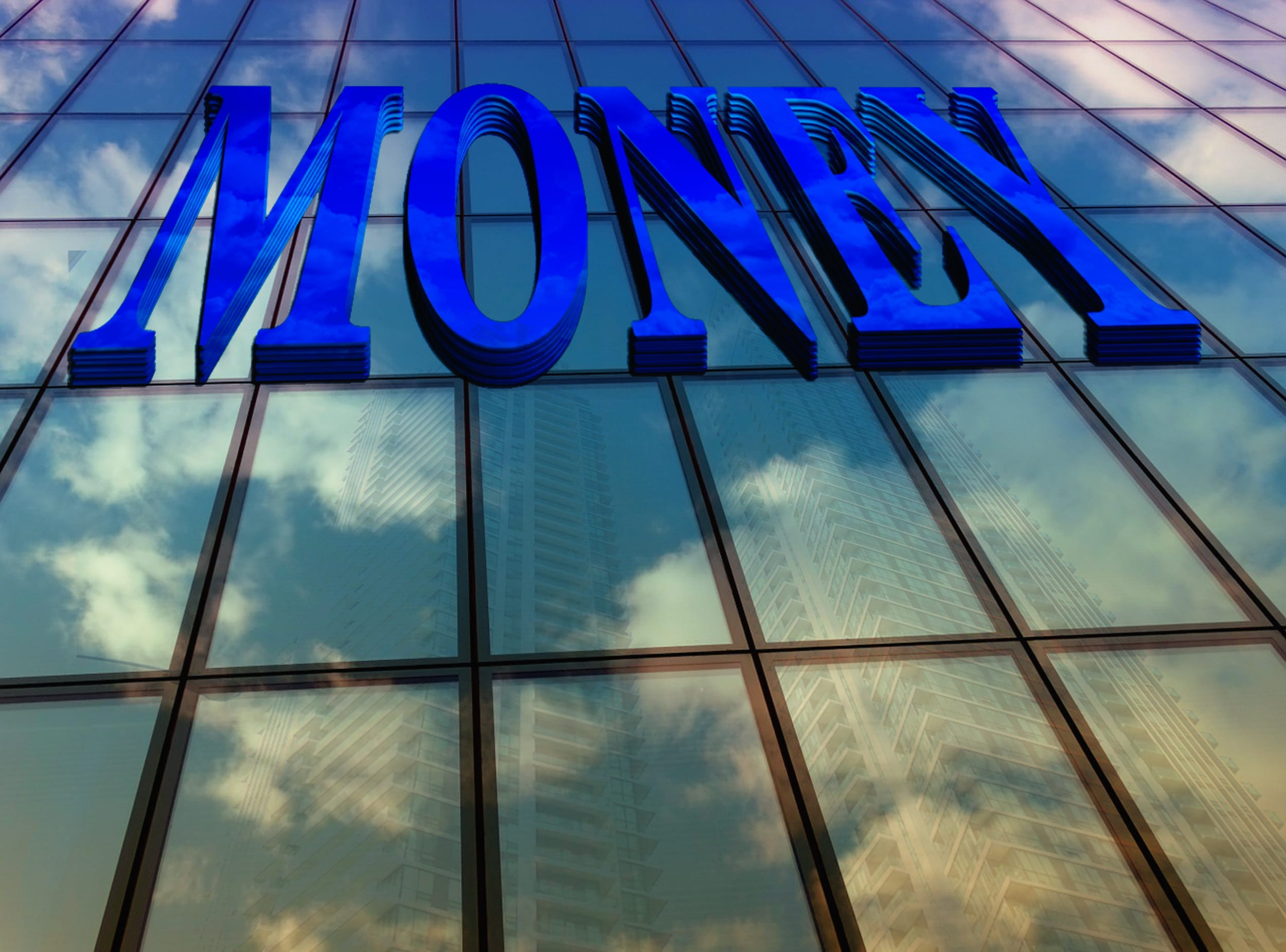skyscraper, cloud - sky, no people, architecture, sky, architectural photography, glass, rise, Money, window, advertising, built structure, investment, HD Wallpaper