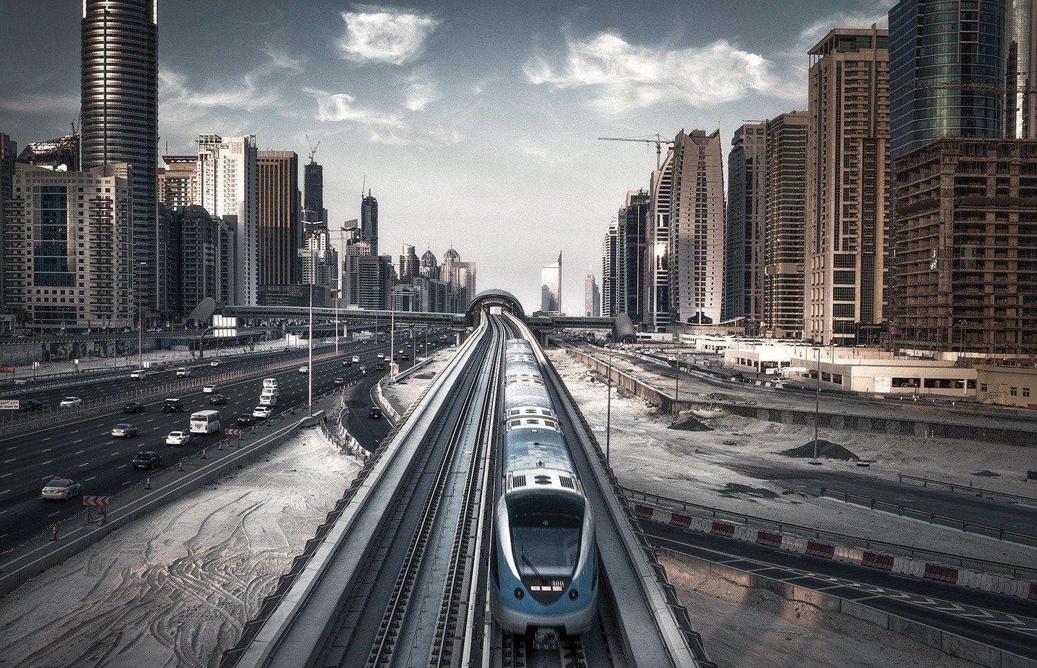 ducati, cloud - sky, railroad track, traffic, road, track, bridge - man made structure, motorcycles, skyscraper, office building exterior, transportation, HD Wallpaper