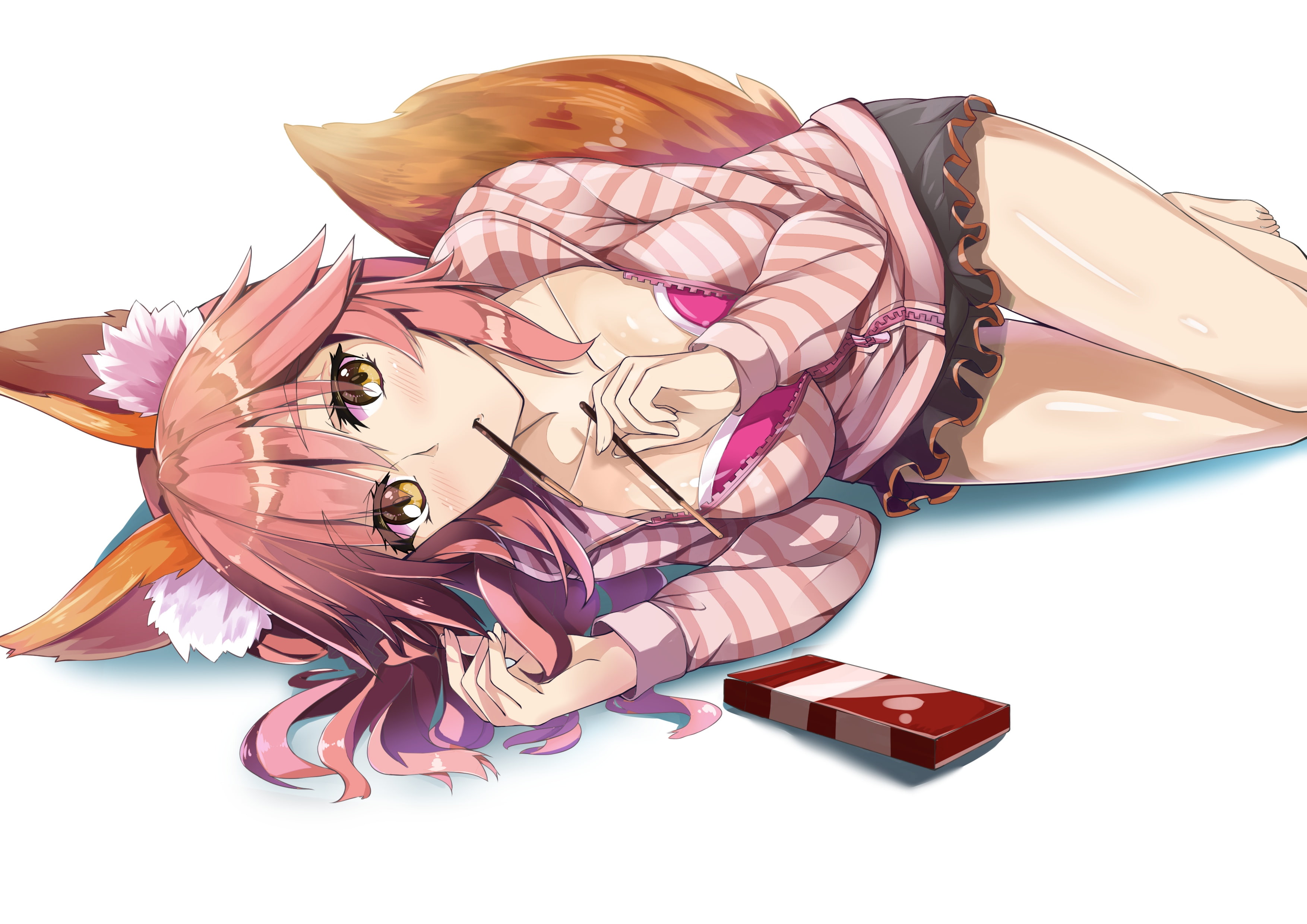 tamamo no mae, art, ears, 2K, fate/grand order, girl, HD Wallpaper