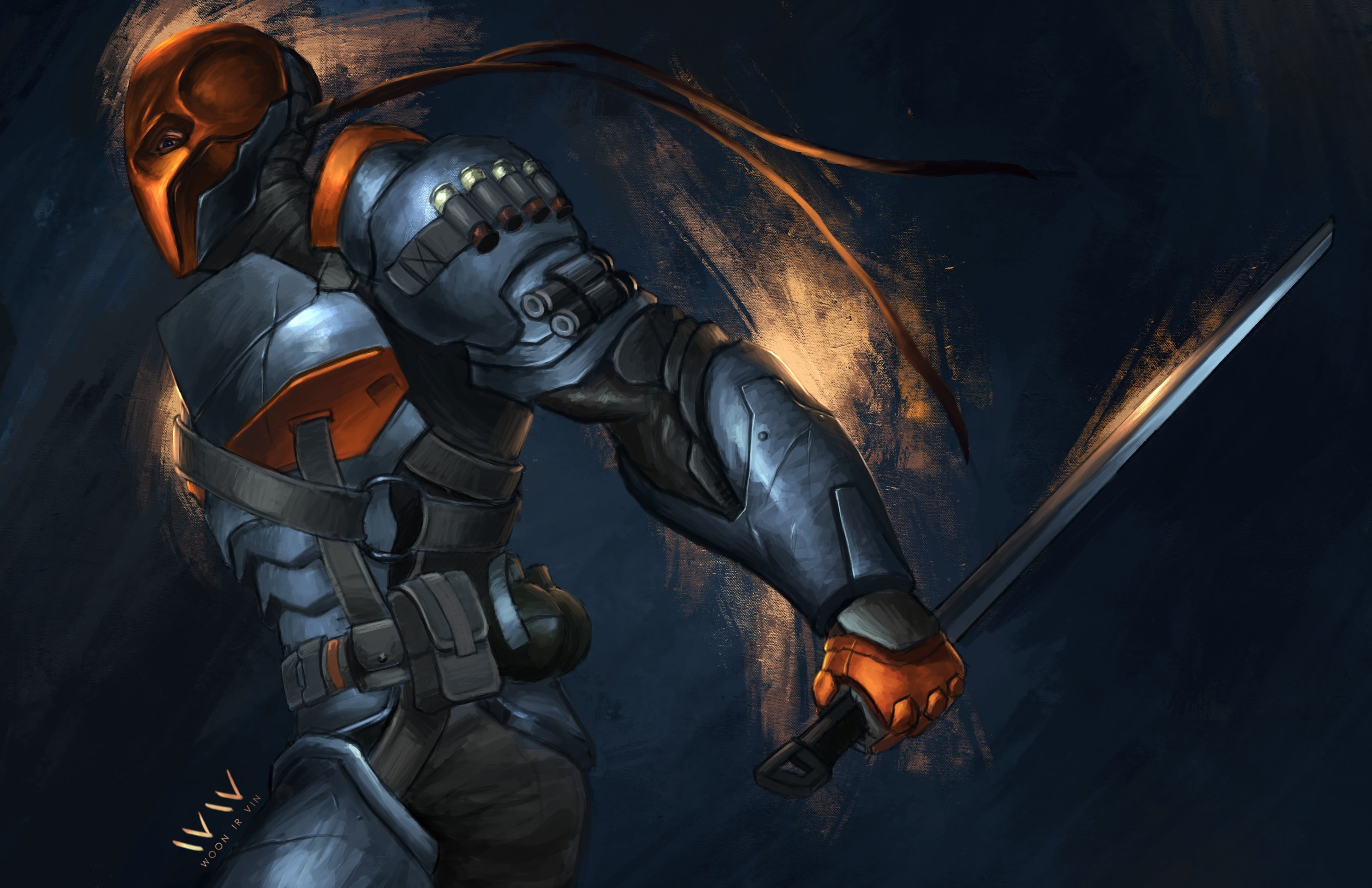 digital, people, armor, holding, danger, men, smoke - physical structure, black Color, character, uniform, imagination, mask, Batman: Arkham Origins, HD Wallpaper