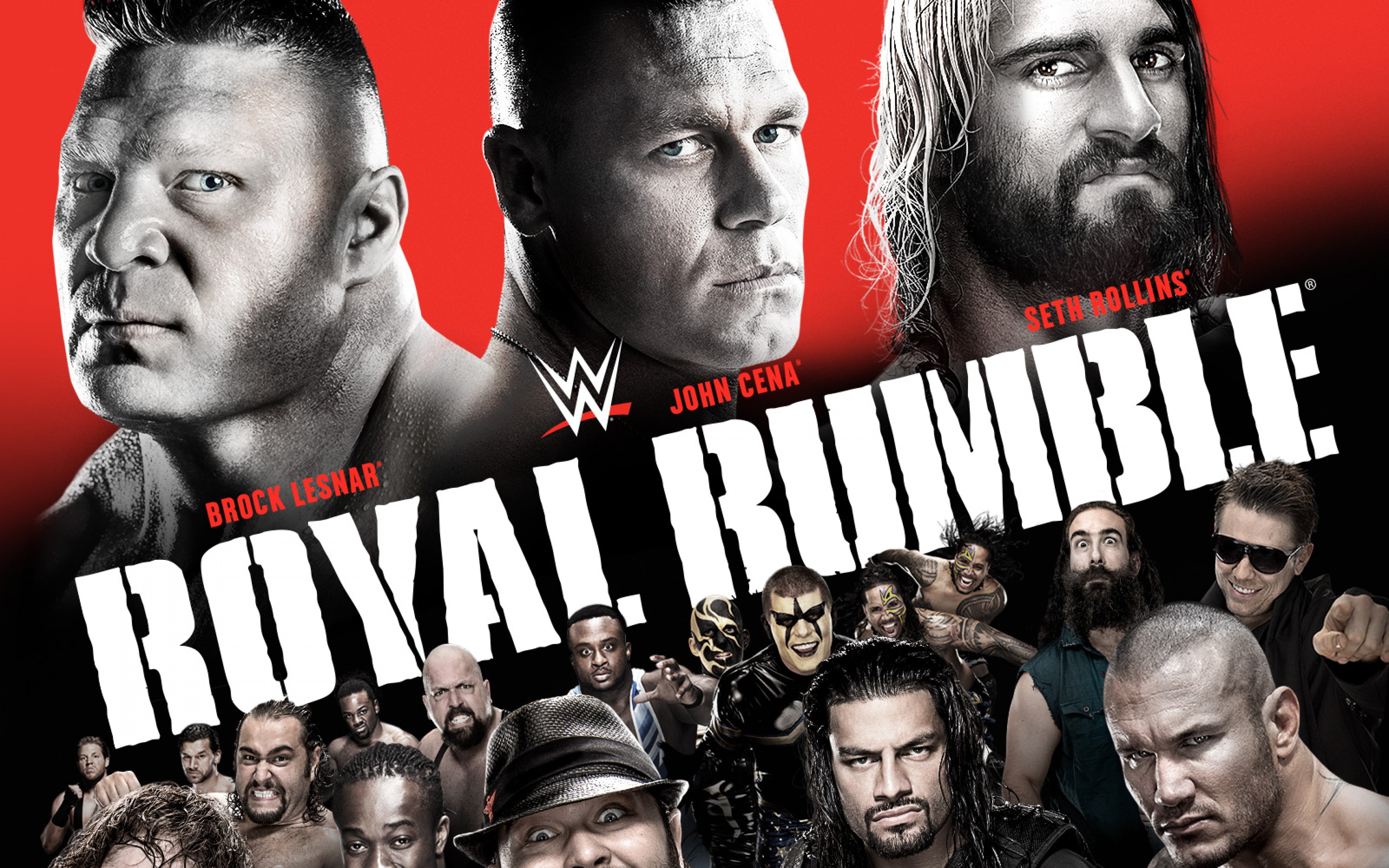2015, John Cena, block lesnar, seth rollins, wwe, 4K, elimination chamber backgrounds, download 3840x2400 wwe, HD Wallpaper