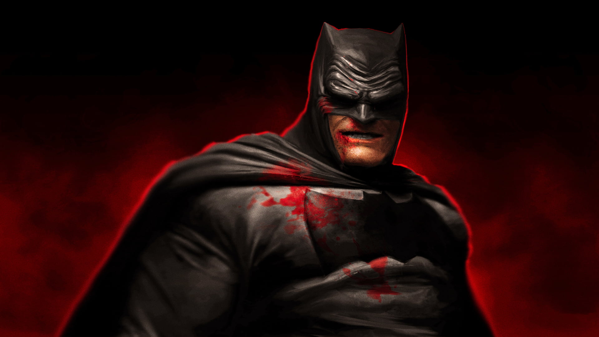 people, indoors, males, hood - clothing, human Face, blood, celebration, dark, illustration, black background, 1080P, black Color, Bruce Wayne, concepts, HD Wallpaper
