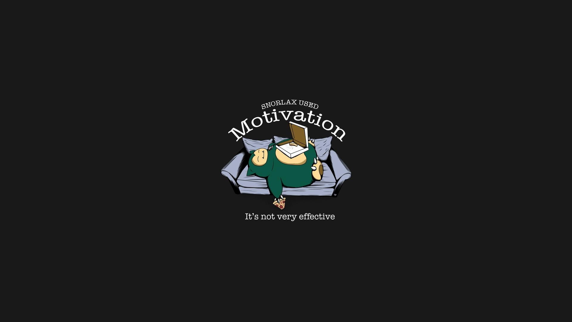 print, 1920x1080, 1080P, motivation, snorlax, pokemon, funny, HD Wallpaper