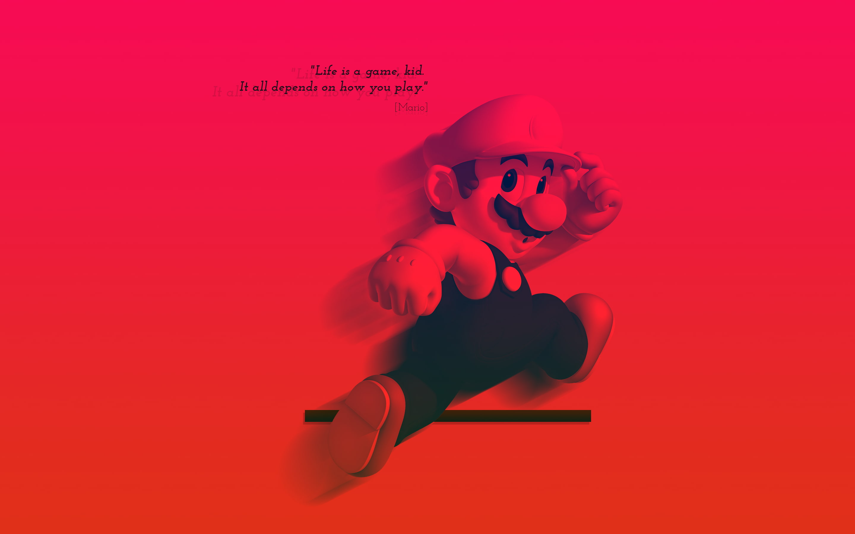 Life is a game, Mario, 2K, Popular quotes, HD Wallpaper