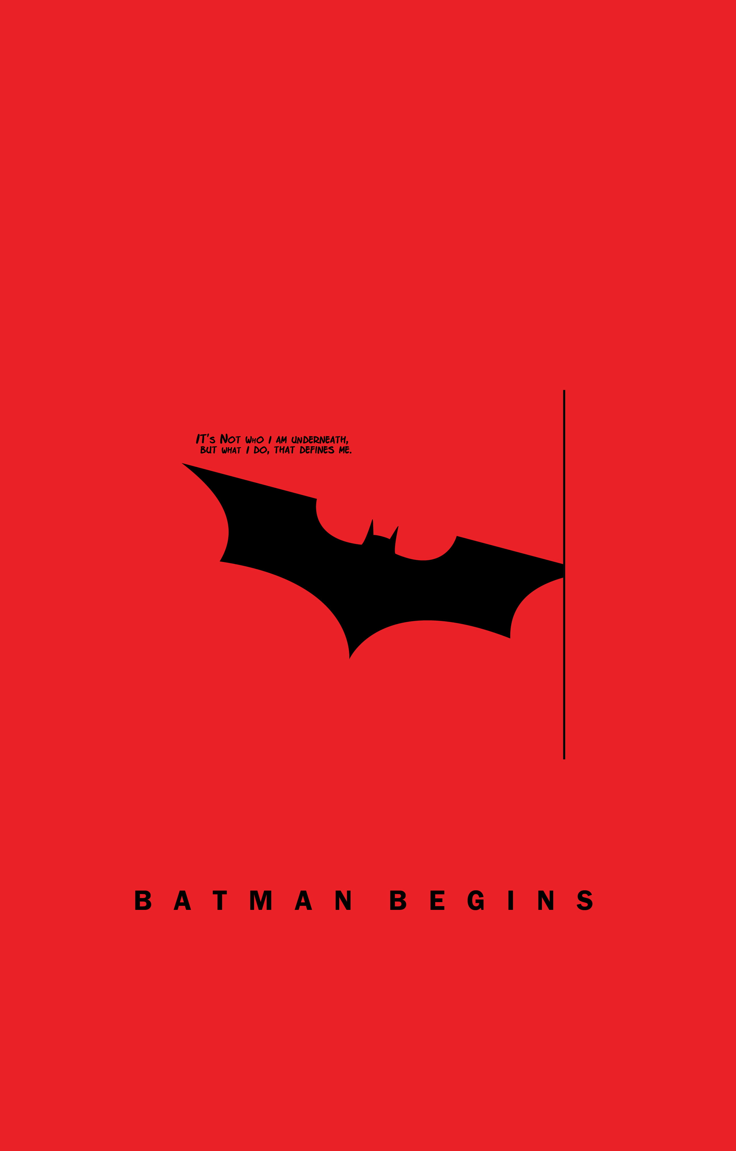 Red, Minimal, Batman Begins, Popular quotes, HD, 4K, Phone HD Wallpaper