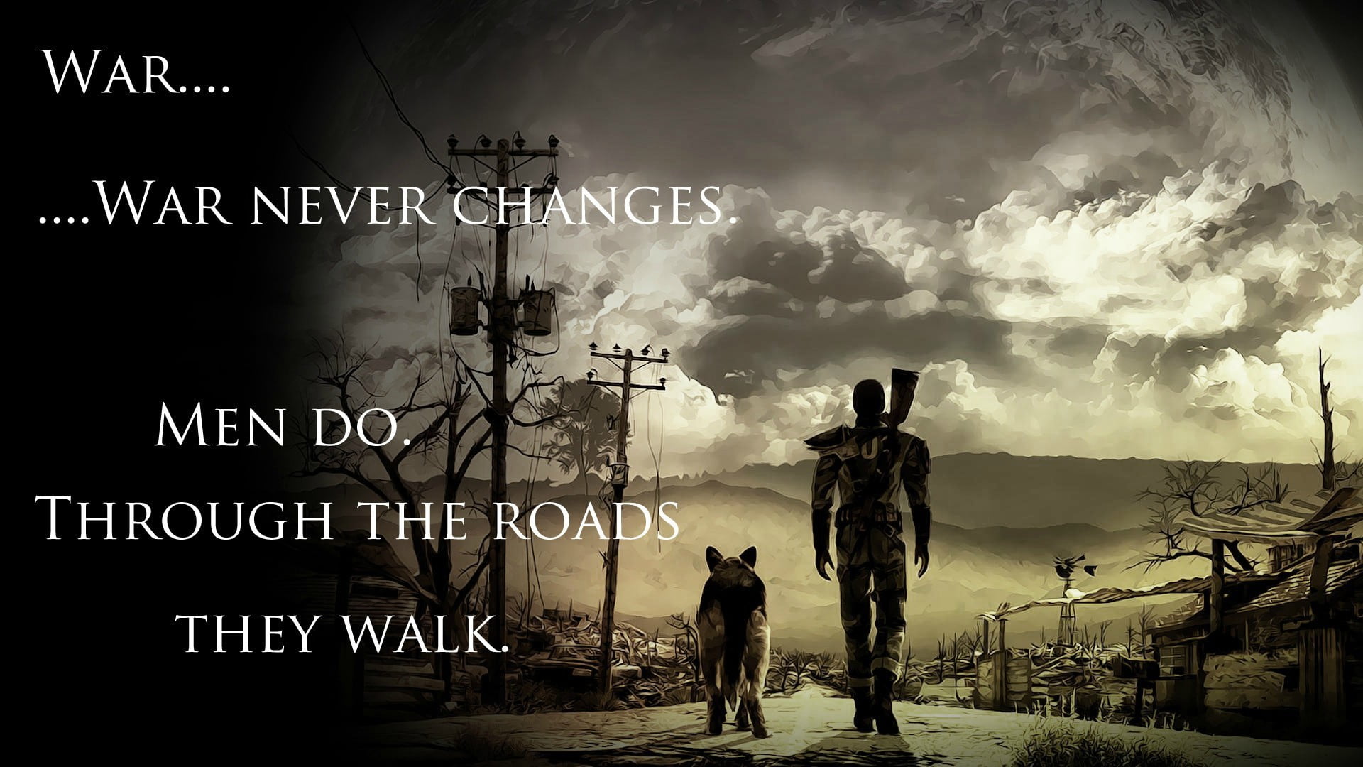 communication, 1080P, war, western script, city, Fallout 4, Fallout, wall - building feature, nature, art and craft, poster, real people, quote, architecture, HD Wallpaper