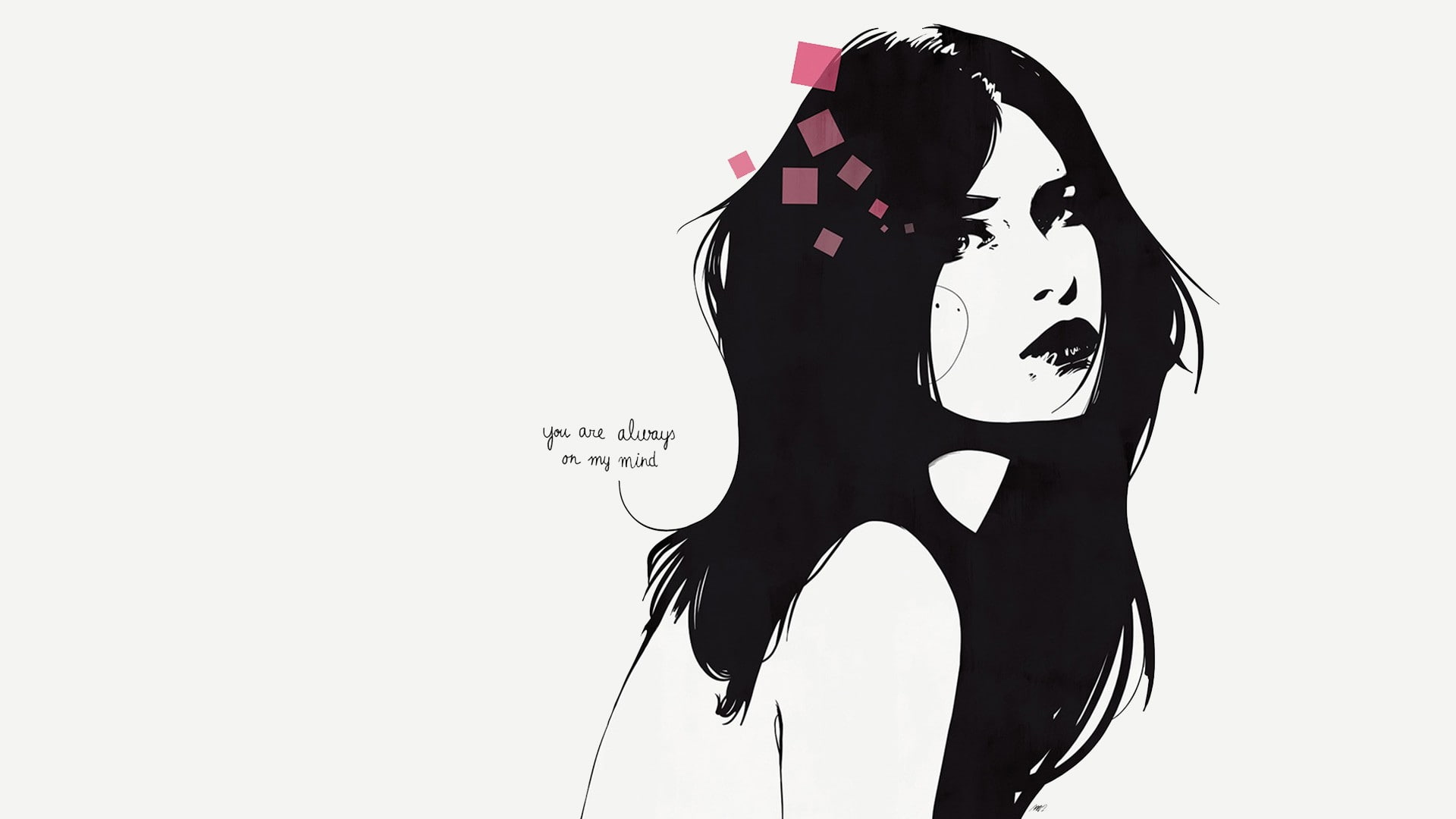 Manuel Rebollo, 1080P, women, phrase, vector, illustration, HD Wallpaper