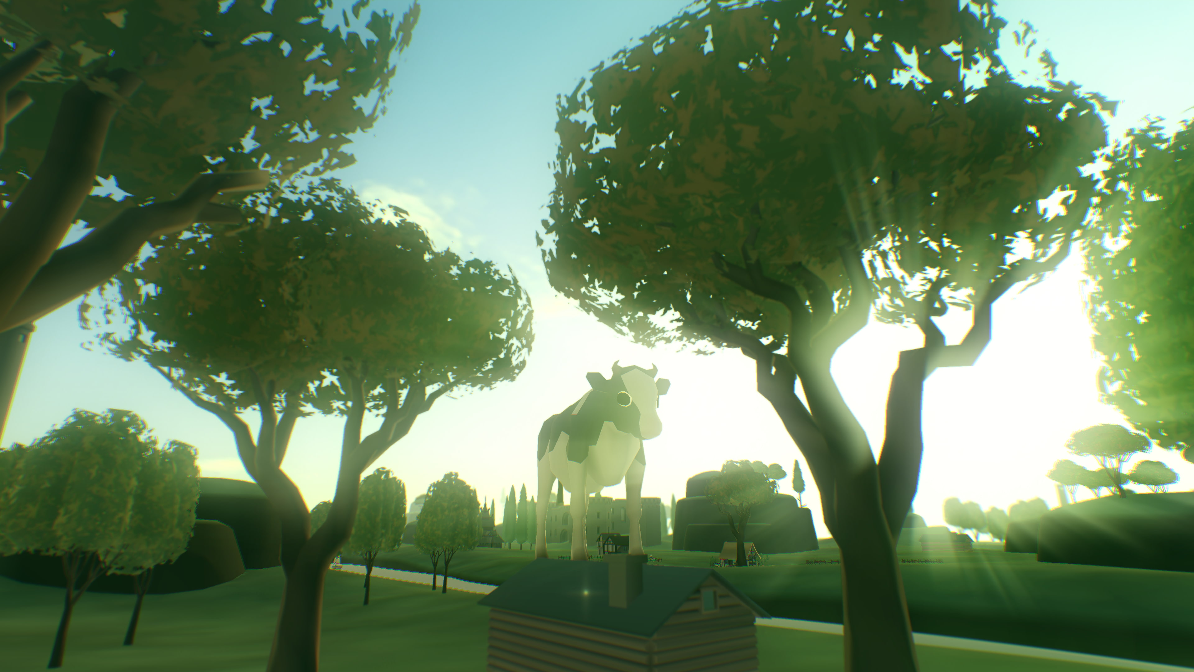 Everything (video game), growth, no people, cow, branch, plant part, representation, art and craft, tree, sunlight, plant, male likeness, day, outdoors, HD Wallpaper