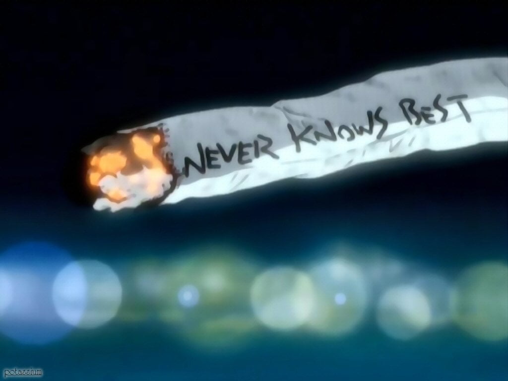 night, white, Anime, close-up, best, stick, 480P, communication, light - natural phenomenon, FLCL, cigarette, never, knows, blue, glowing, healthcare and medicine, HD Wallpaper
