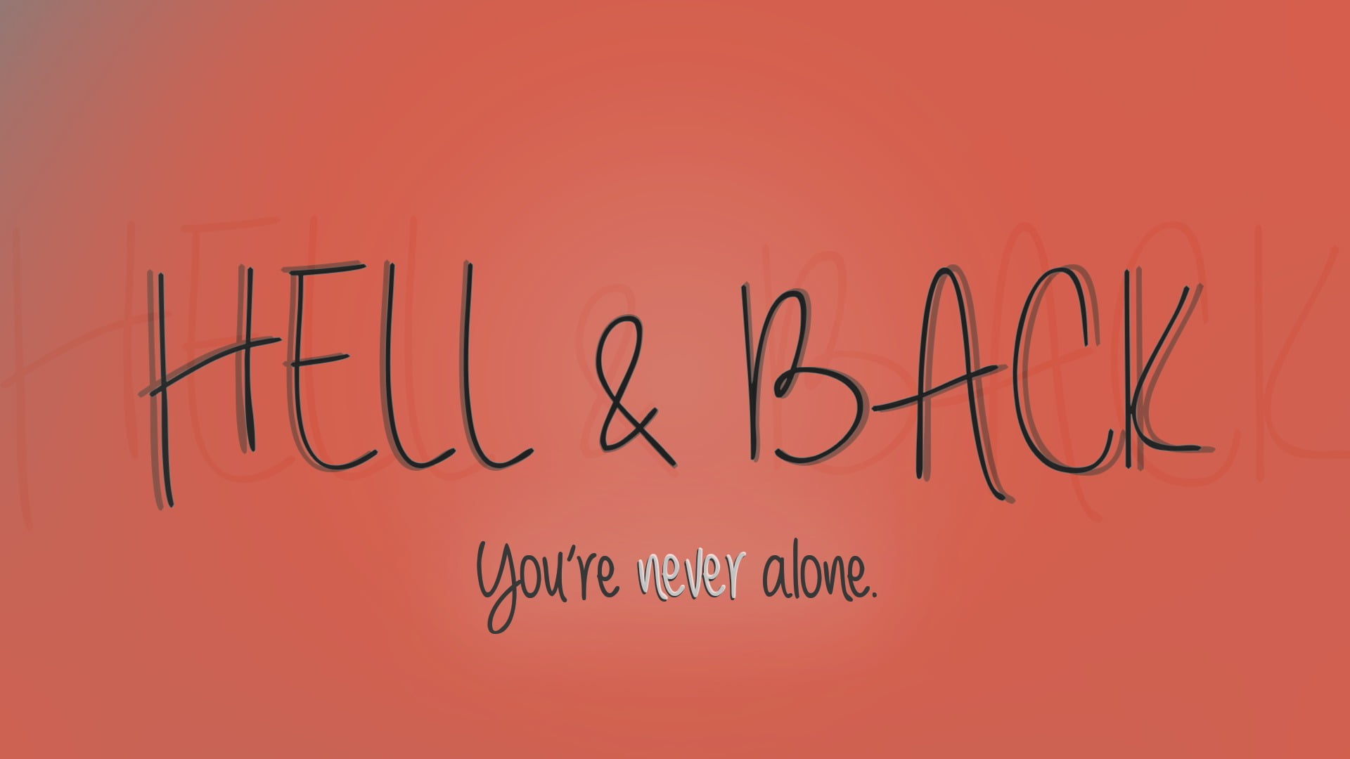 hell, back, quote, emotion, positive emotion, copy space, single word, love, arts culture and entertainment, communication, colored background, 1080P, HD Wallpaper