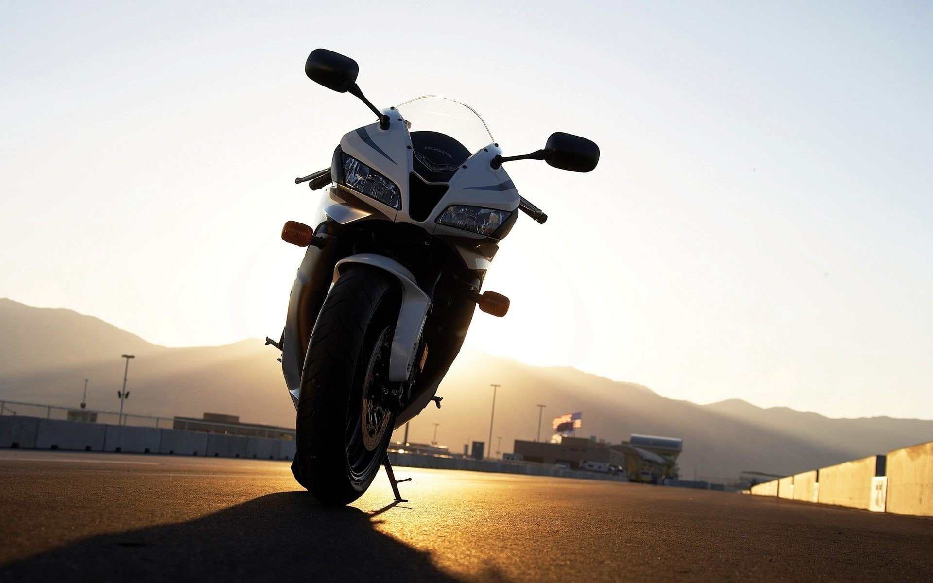 Honda CBR, motorcycle, race motorclyes, 1080P, Honda, sunset, HD Wallpaper