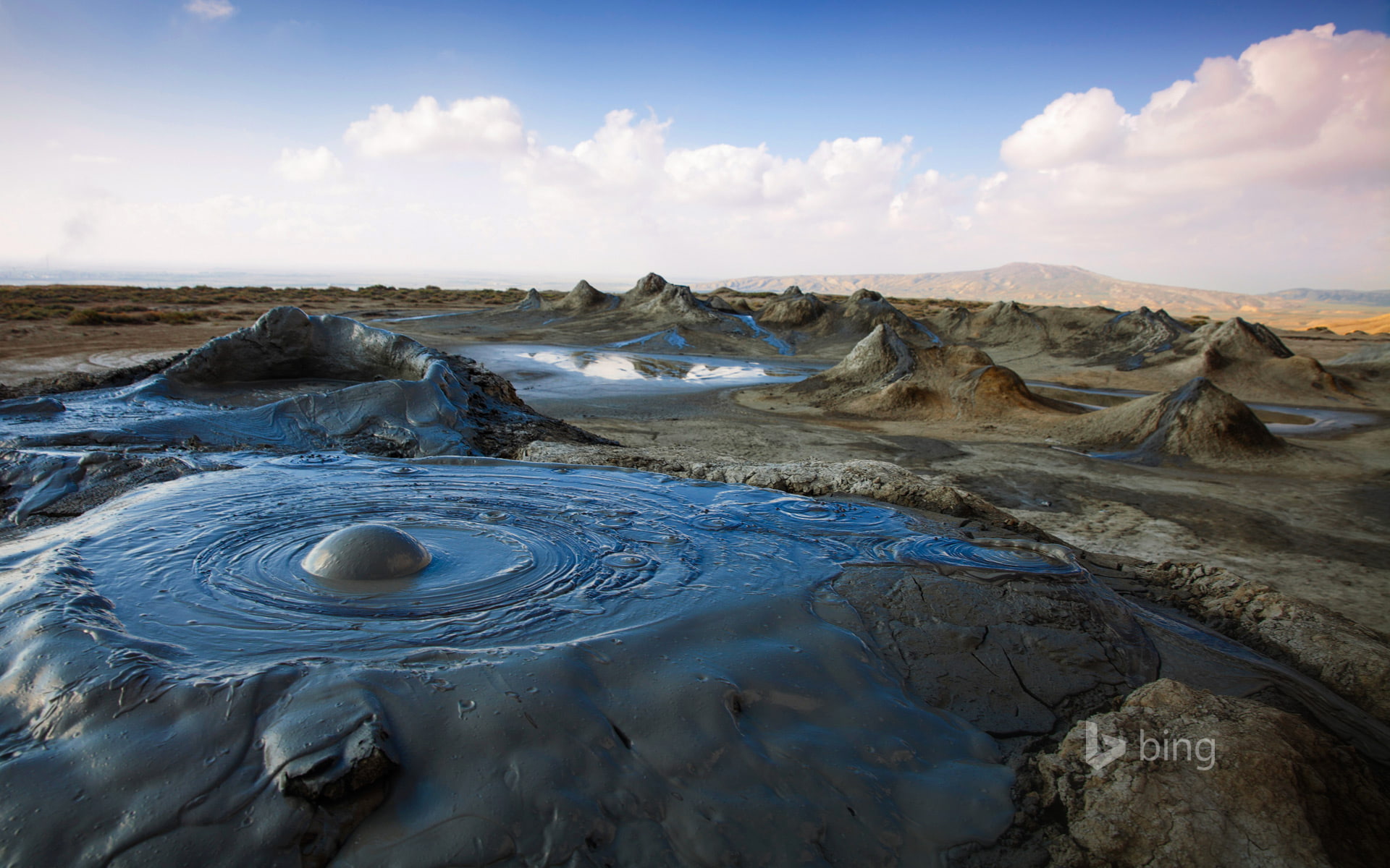 Gobustan, mud volcanoes, mountains, Azerbaijan, 1080P, landscape, HD Wallpaper
