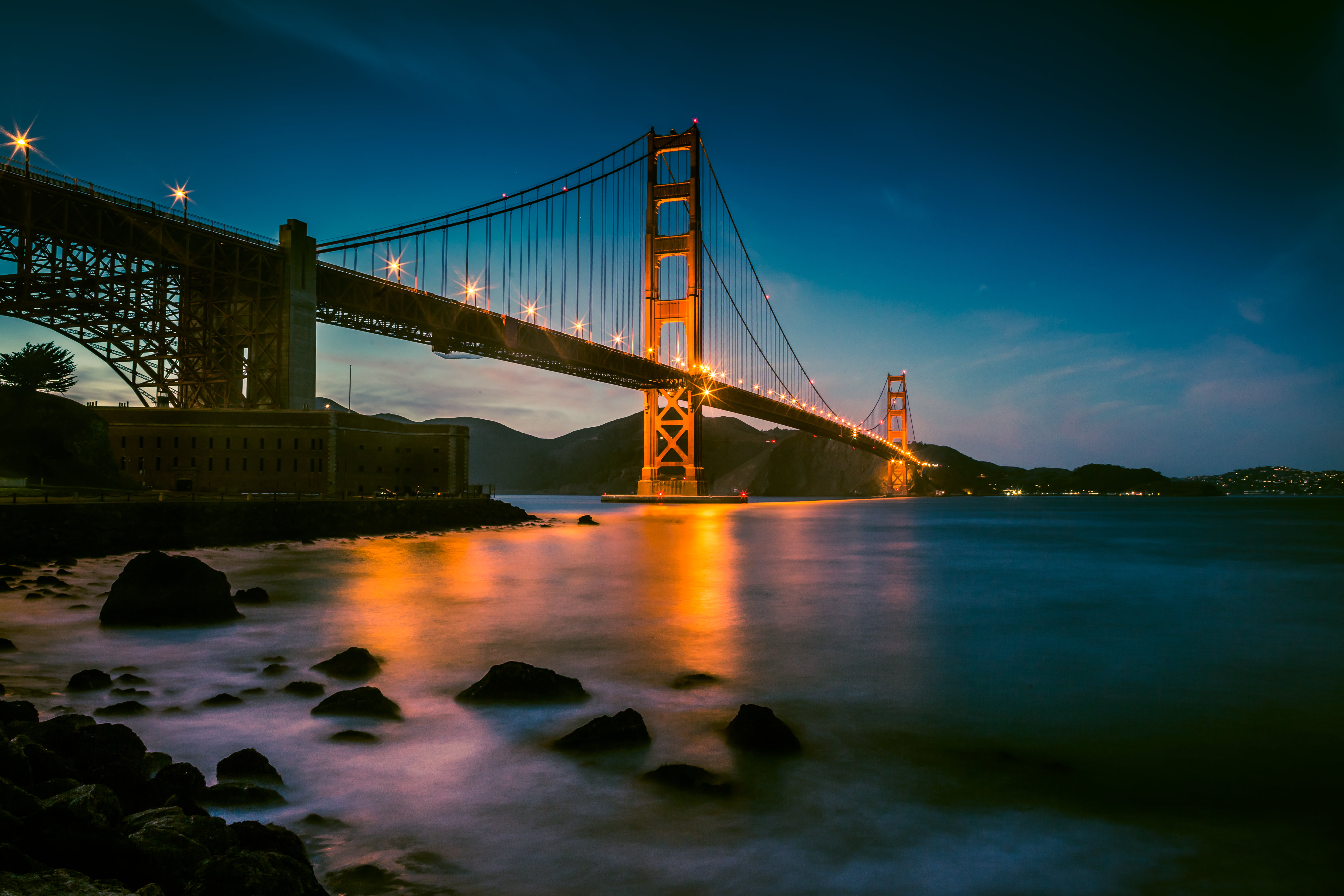 USA, cityscape, 5K, gate, bridge, architecture, Straight, United States of America, urban Skyline, bridge - Man Made Structure, suspension Bridge, You Said, HD Wallpaper
