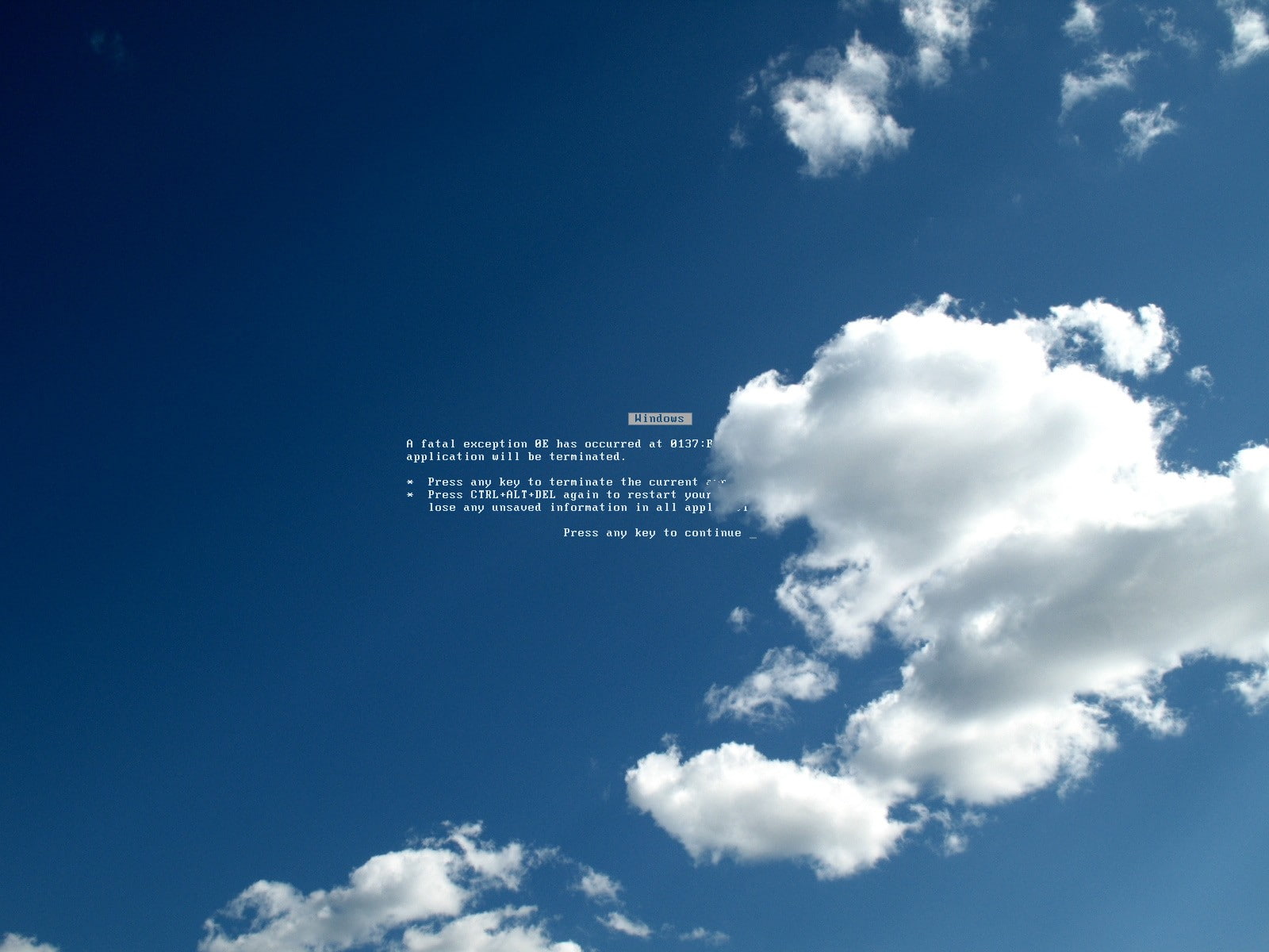720P, clouds, sky, Blue Screen Of Death, Microsoft Windows, HD Wallpaper
