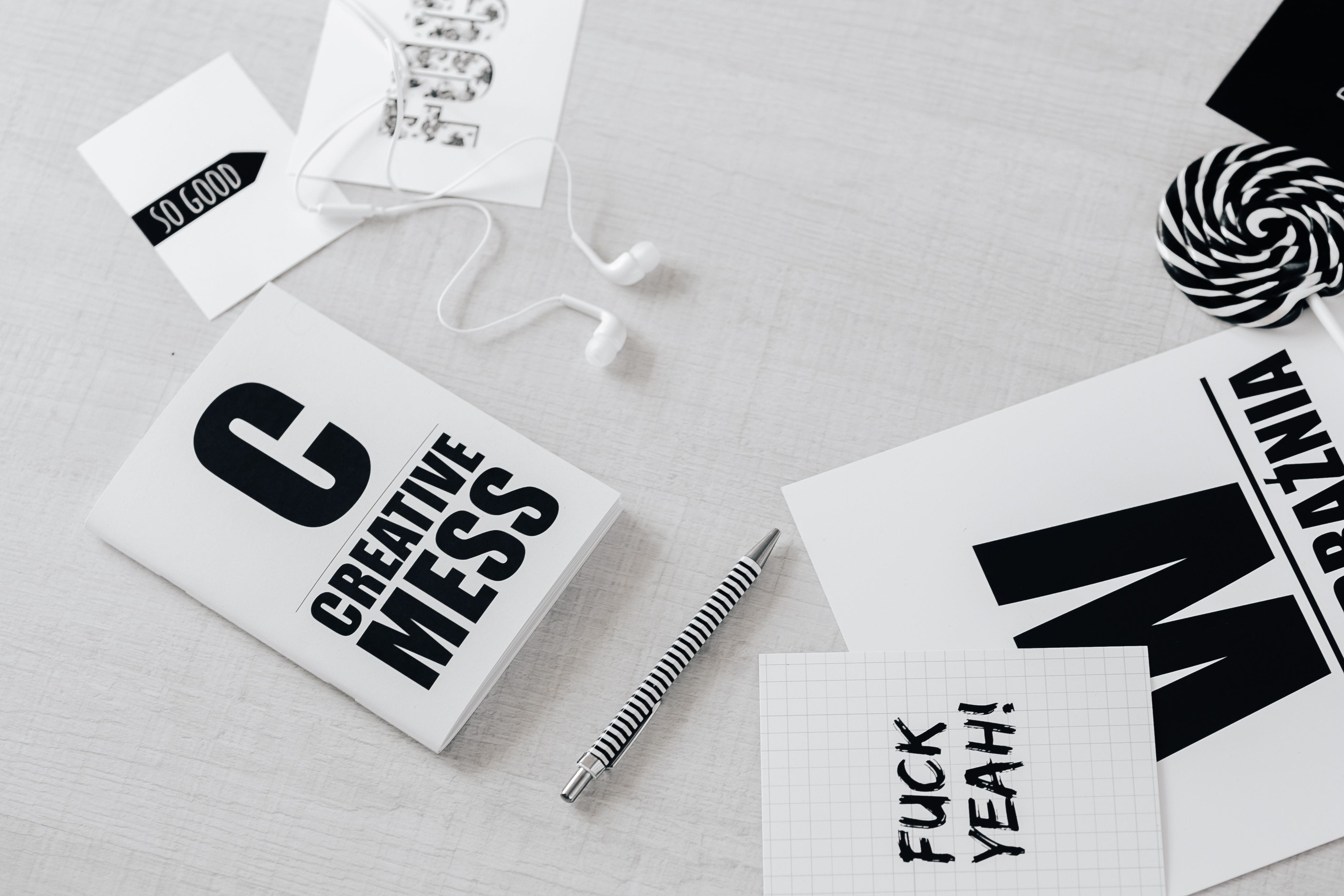 no people, close-up, desk, typography, top view, black, words, word, flatlay, large group of objects, still life, choice, indoors, quotes, flat, studio shot, HD Wallpaper