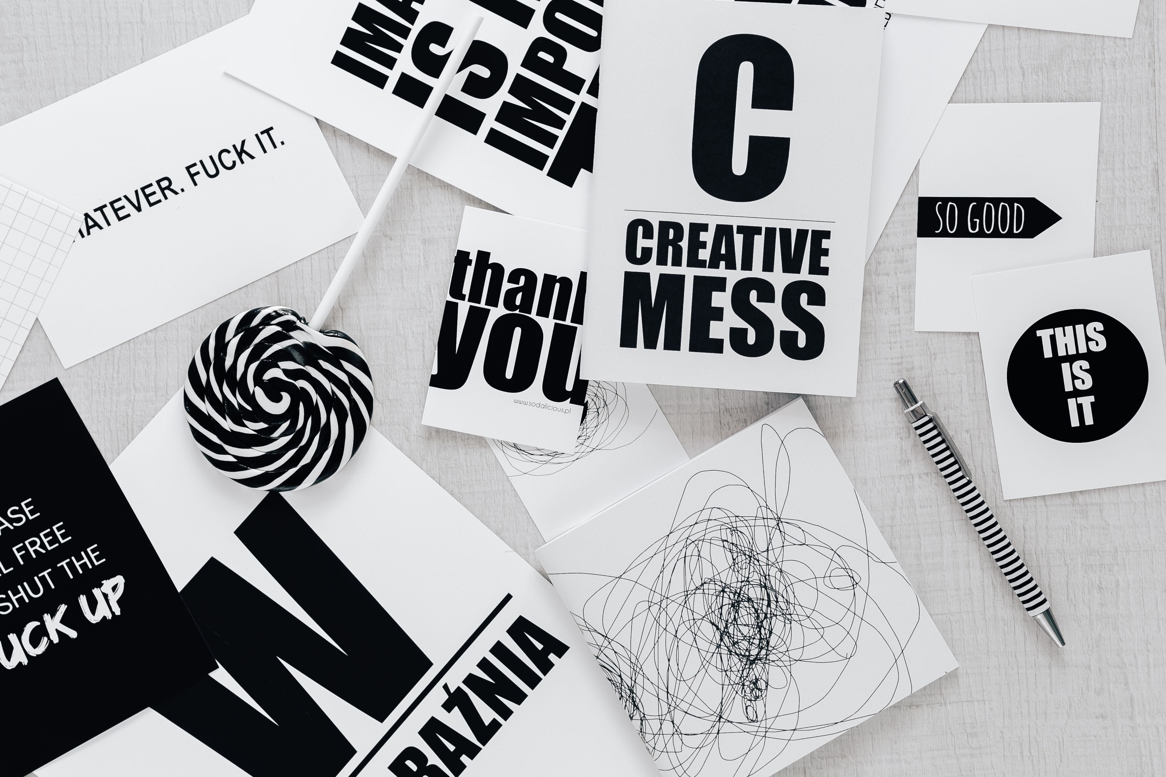 western script, flat lay, no people, group of objects, still life, monochrome, black and white, plan, communication, black, typography, studio shot, variation, HD Wallpaper
