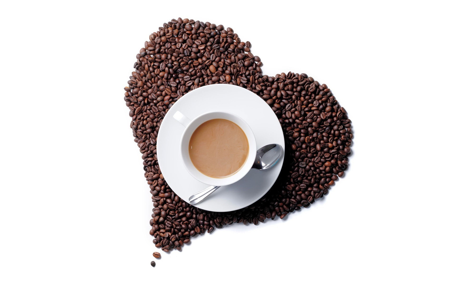 1080P, cup, white, grain, spoons, coffee, HD Wallpaper