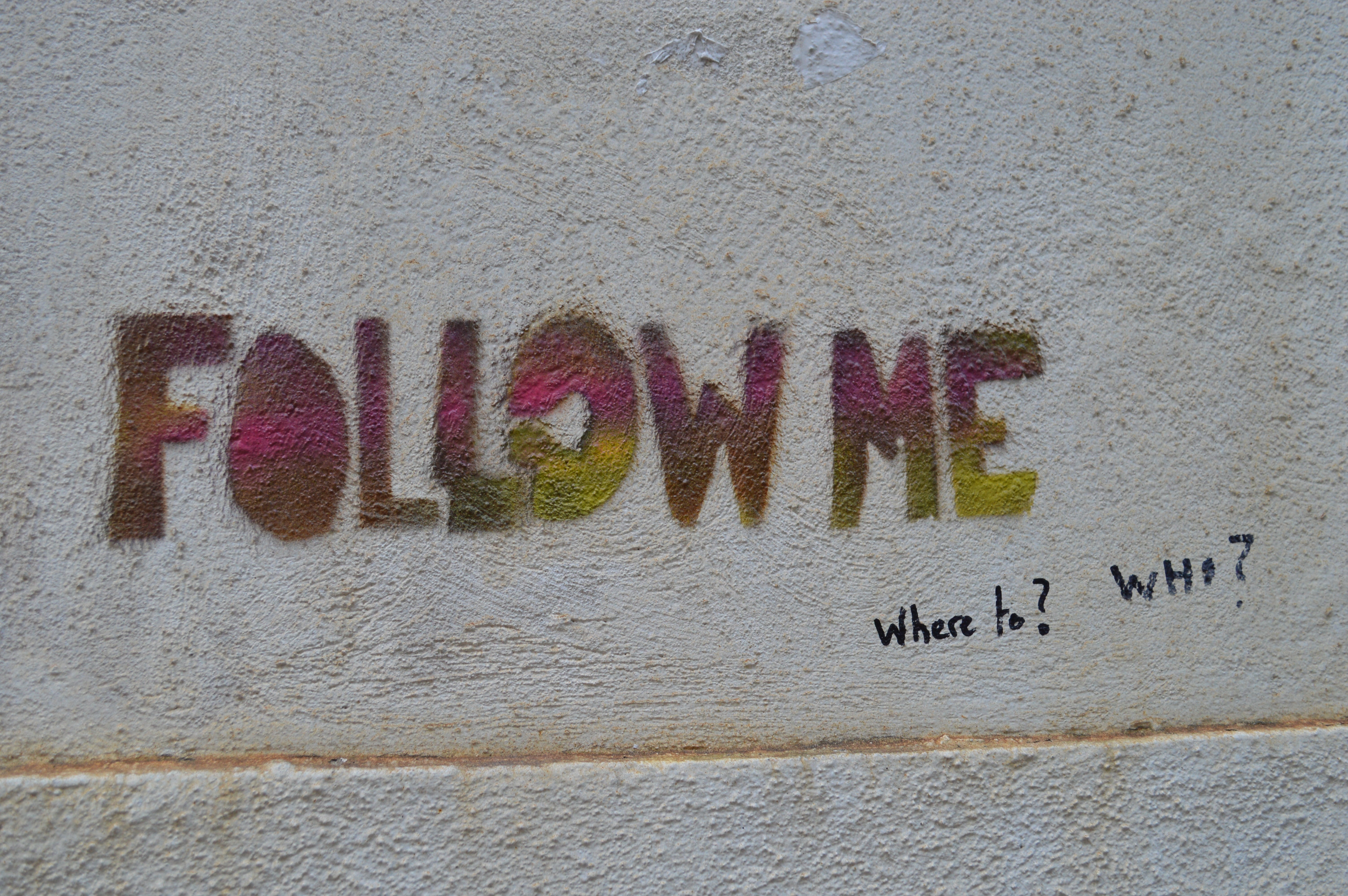 information, architecture, follow me, capital letter, sign, non-western script, mural, message, yellow, wall - building feature, wall, communication, full frame, HD Wallpaper