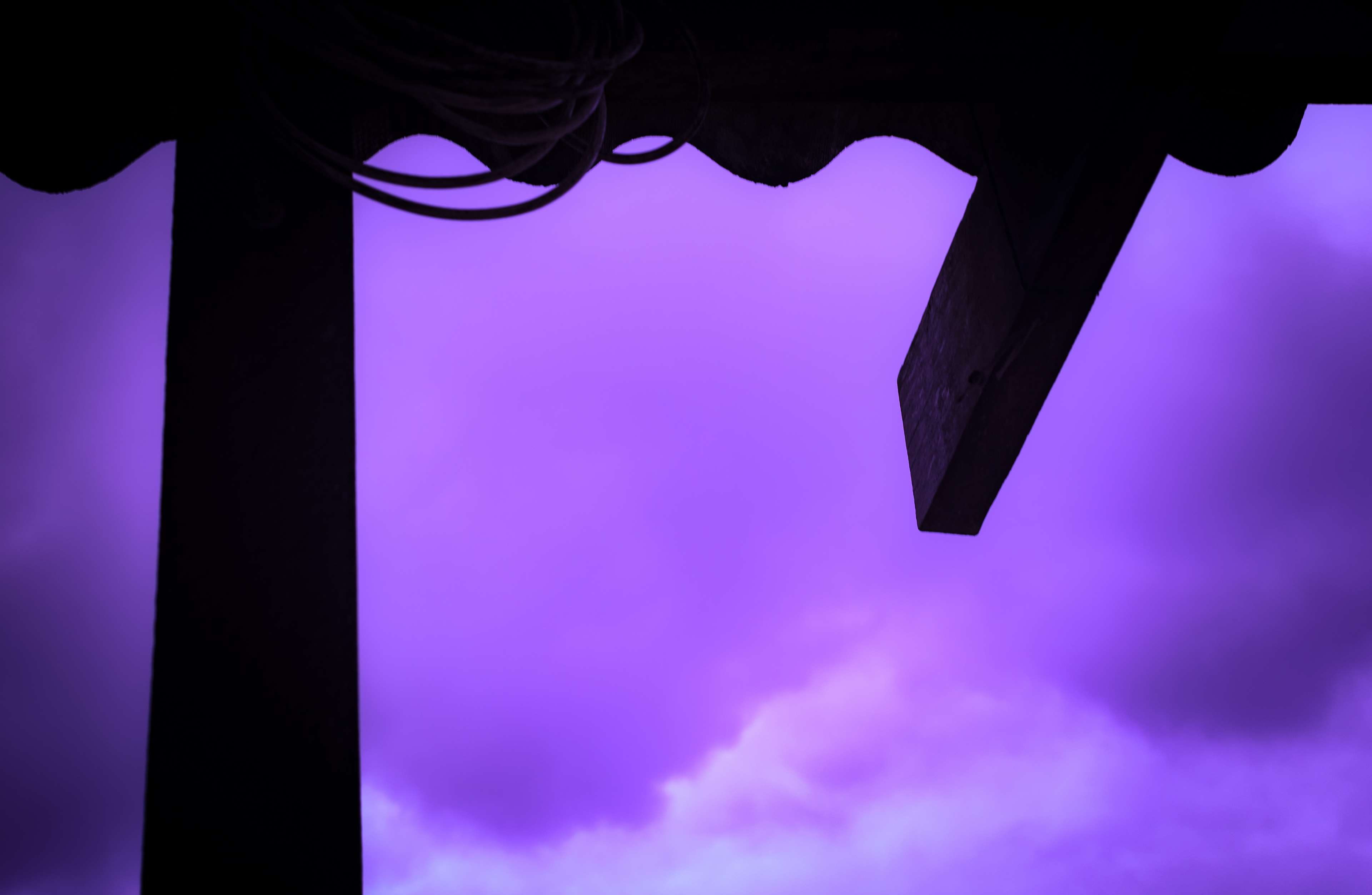 tranquility, low angle view, nature, sky, architecture, pink color, purple, creativity, indoors, art and craft, dream, 4K, dusk, beauty in nature, cloud - sky, HD Wallpaper