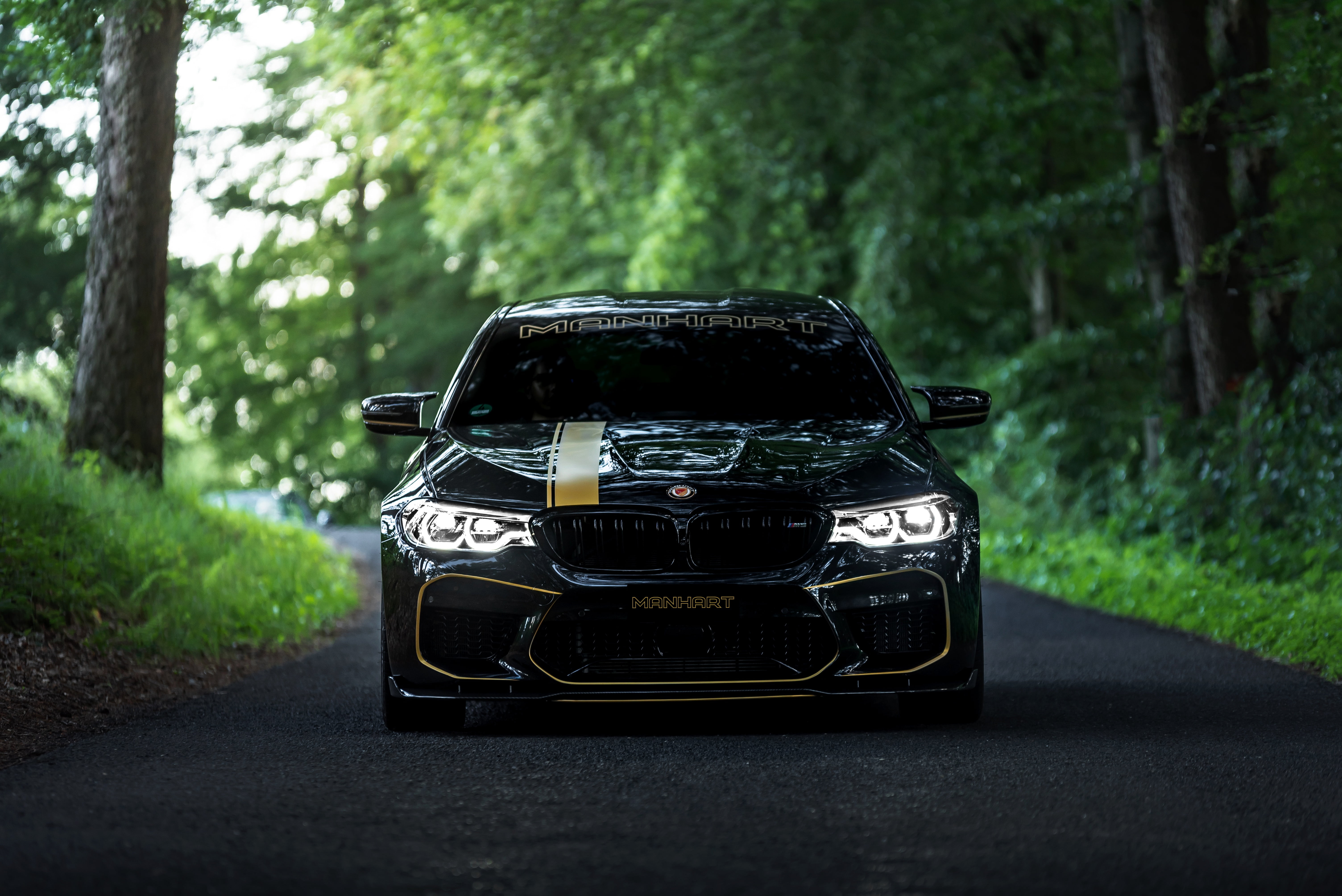 V8, Manhart, Biturbo, 2018, forest road, MH5 700, M5, 723 HP, BMW, 5K, F90, 4.4 L., HD Wallpaper