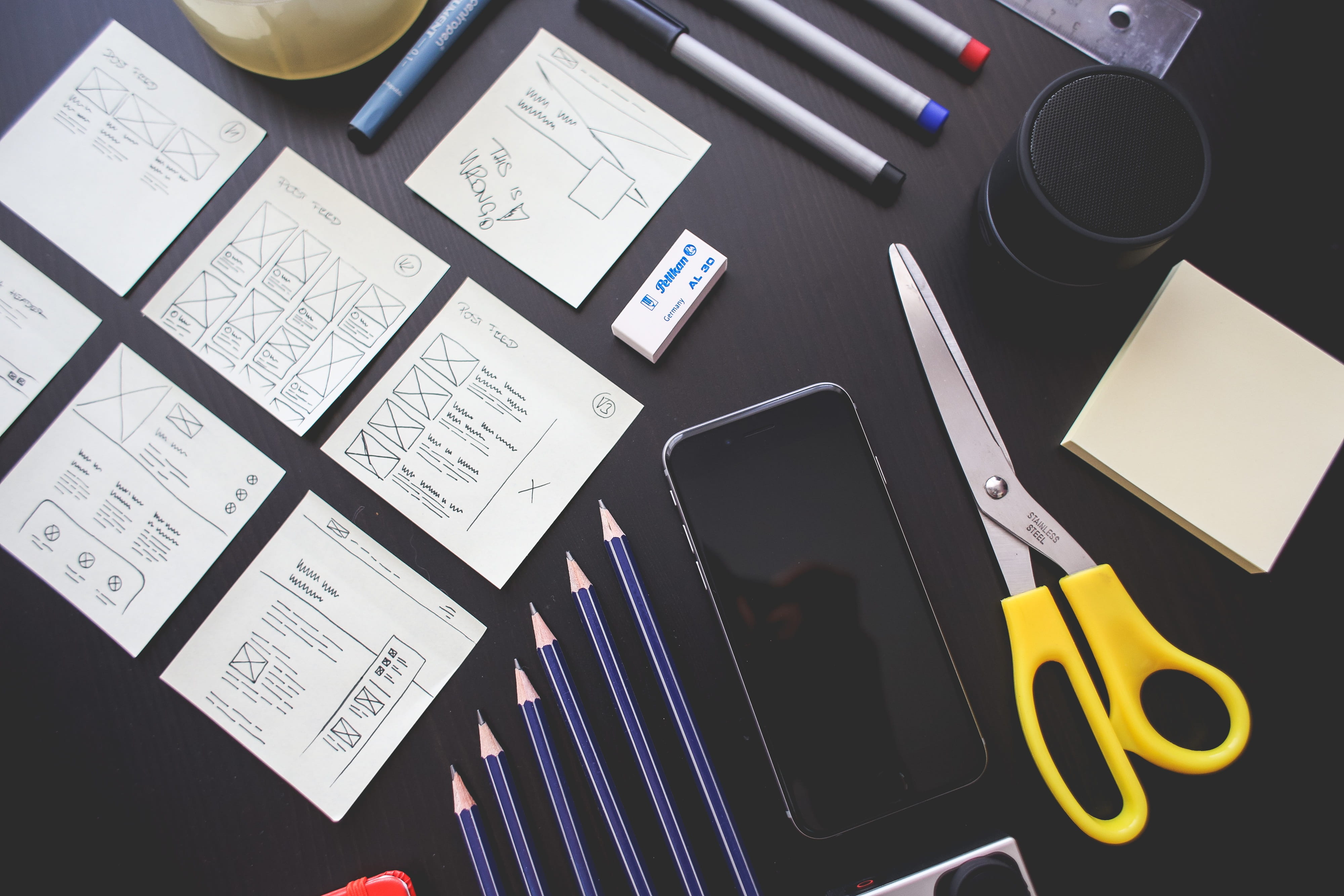 inspiration, scissors, business, wellness, iphone, no people, peaceful, notes, smart phone, wireless technology, connection, space, portrait, pencils, office, HD Wallpaper