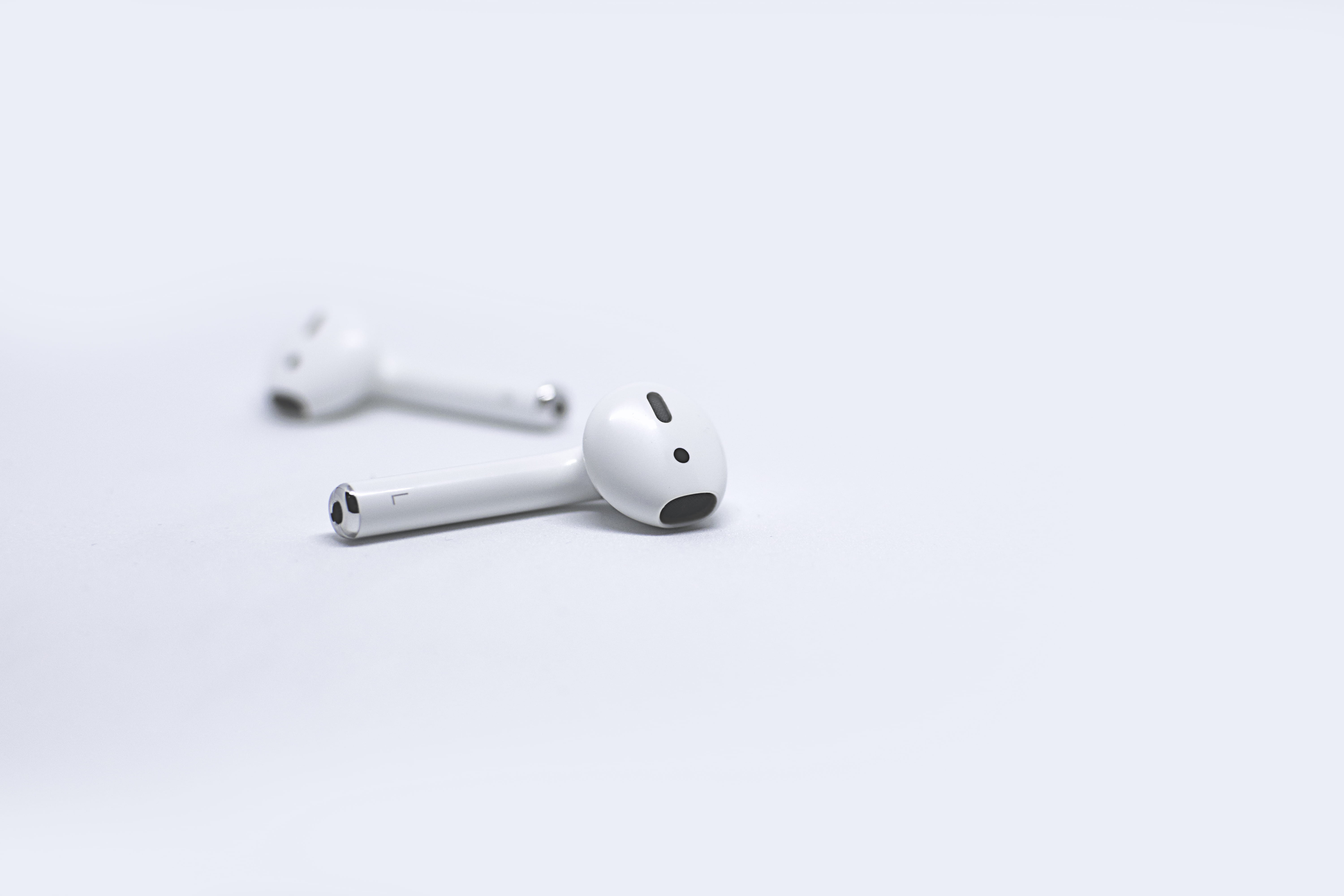 conceptual, computer, surface, cut out, object, plug, indoors, symbol, close, apple, studio shot, bathroom, black, 5K, airpods, hand, no people, silver colored, HD Wallpaper