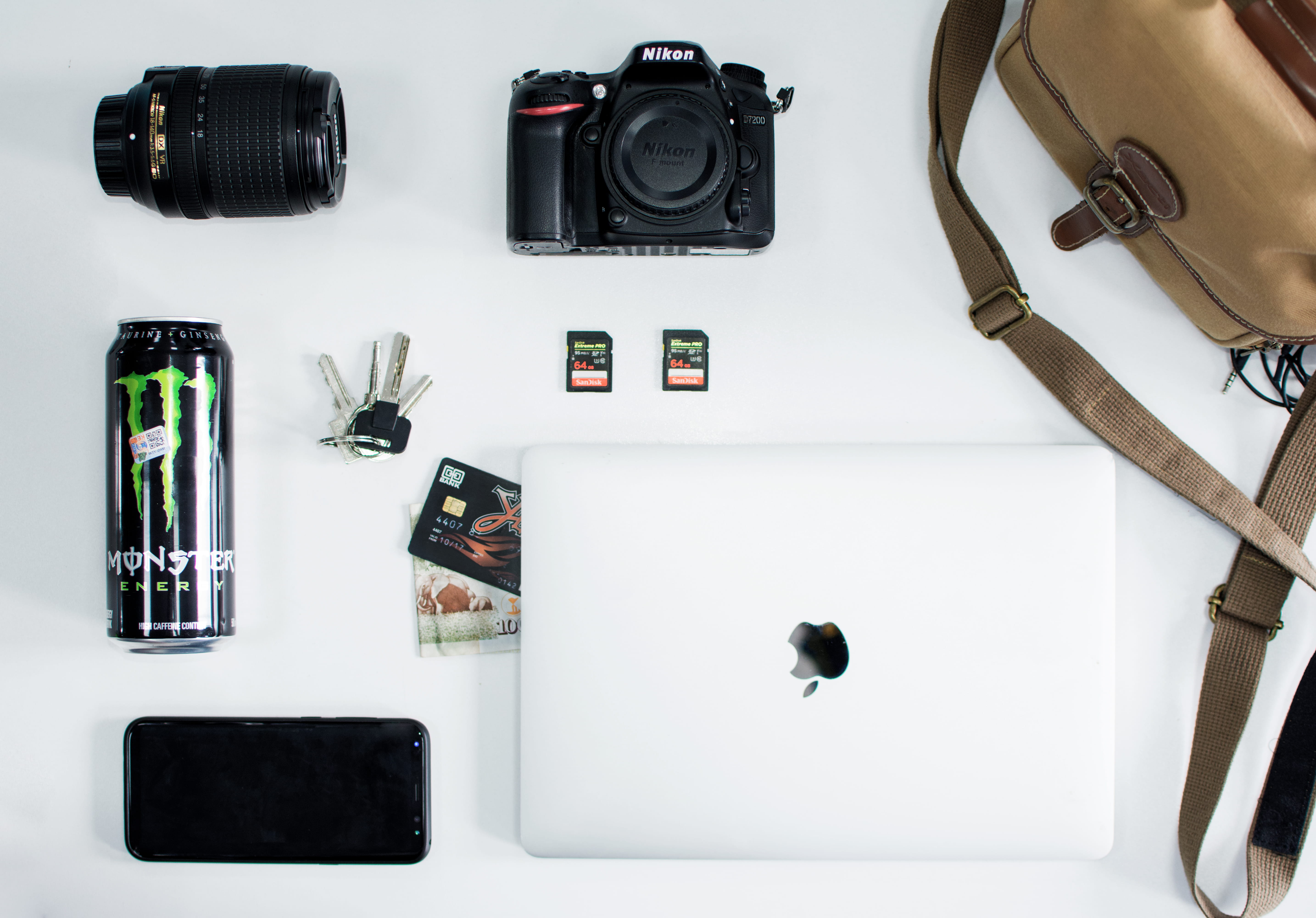 money, no people, high angle view, nikon, photographic equipment, photography themes, desk, indoors, creditcard, kenya, studio shot, macbookpro, table, HD Wallpaper