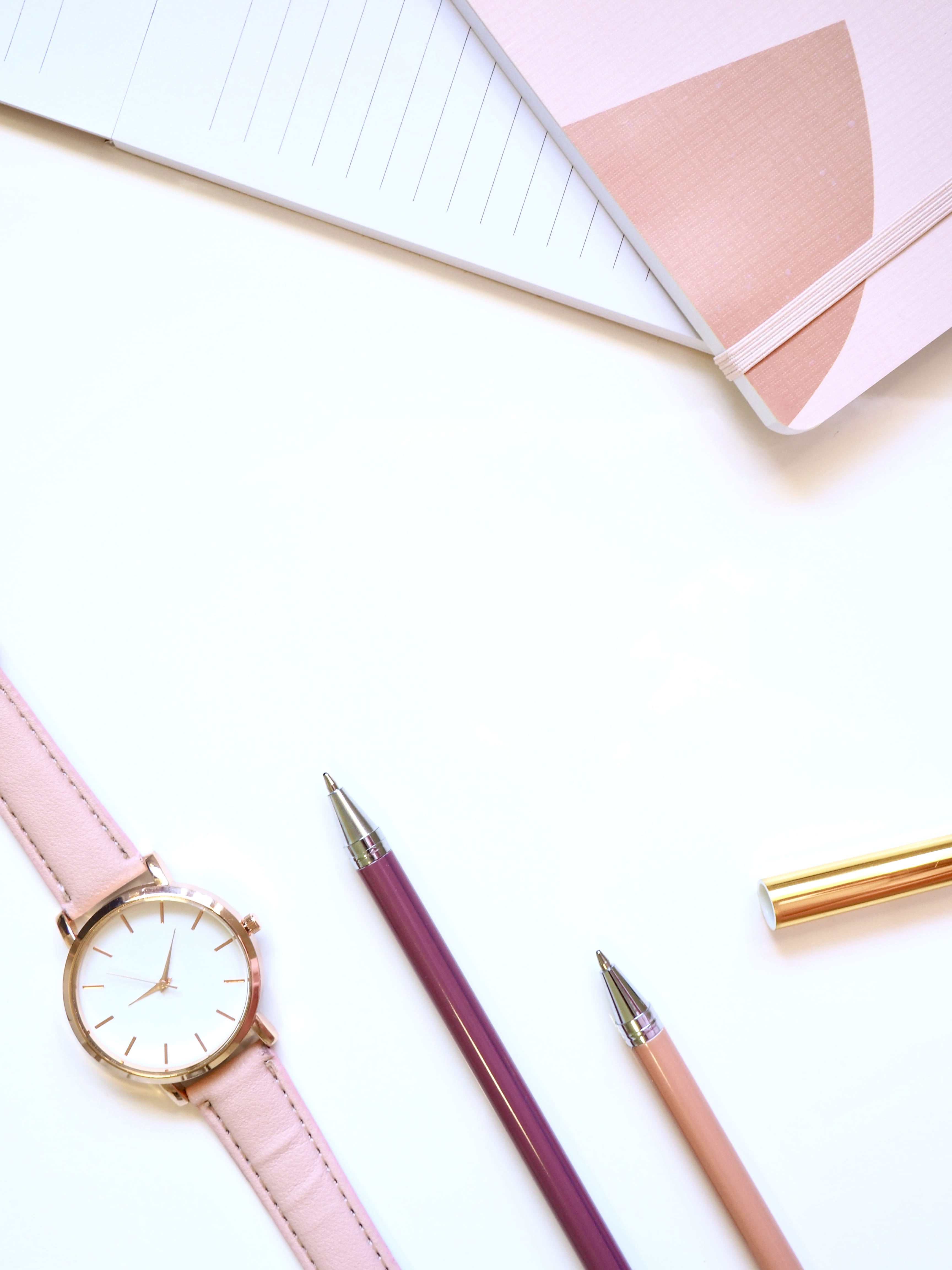 4K, learning, time, flat, clock, purple, studio shot, still life, wristwatch, close-up, public domain images, paper, clock face, pink, write, pink color, Phone HD Wallpaper