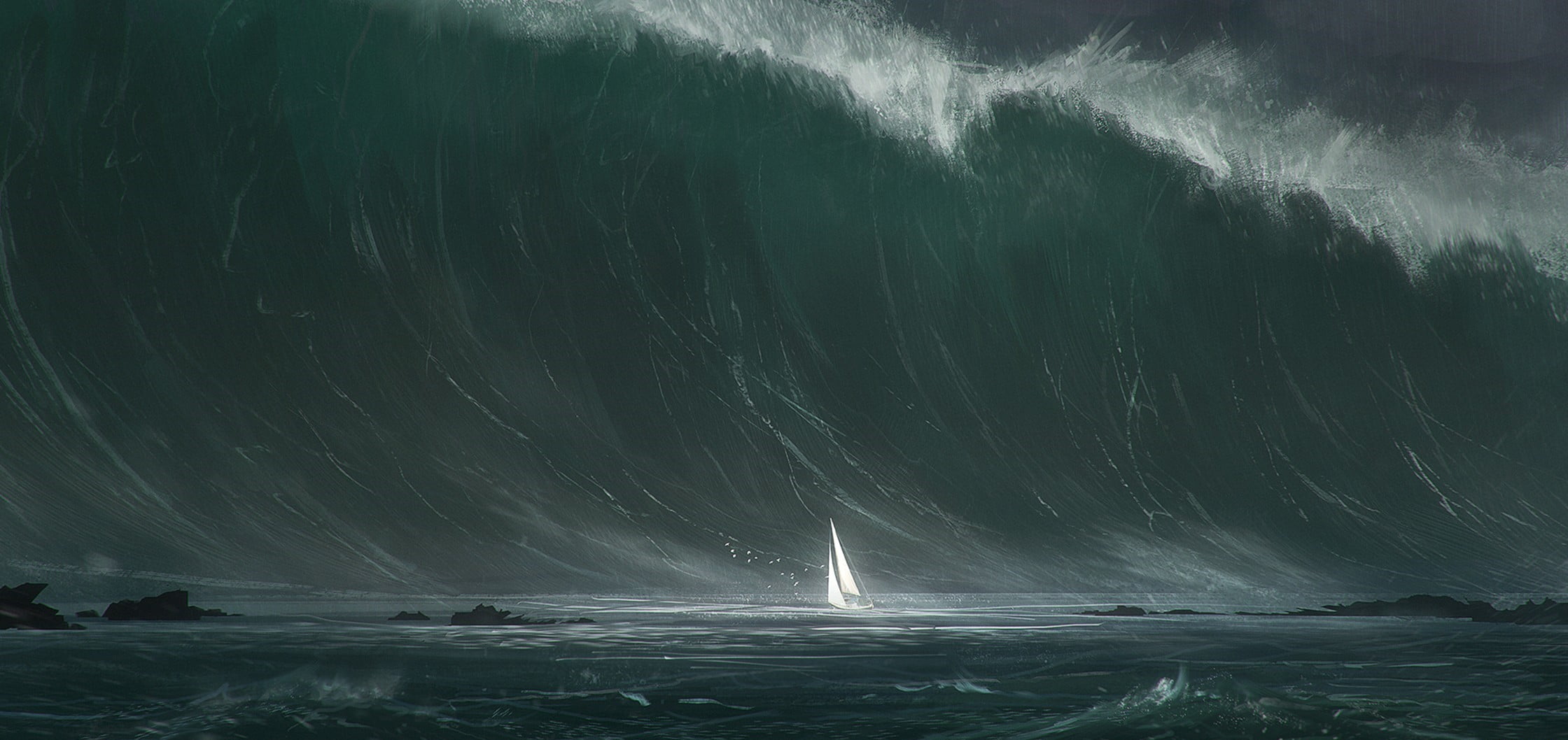 blurred motion, boat, cold temperature, no people, sailing, waterfront, body, wave, waves, nature, architecture, beauty in nature, night, scenics - nature, HD Wallpaper