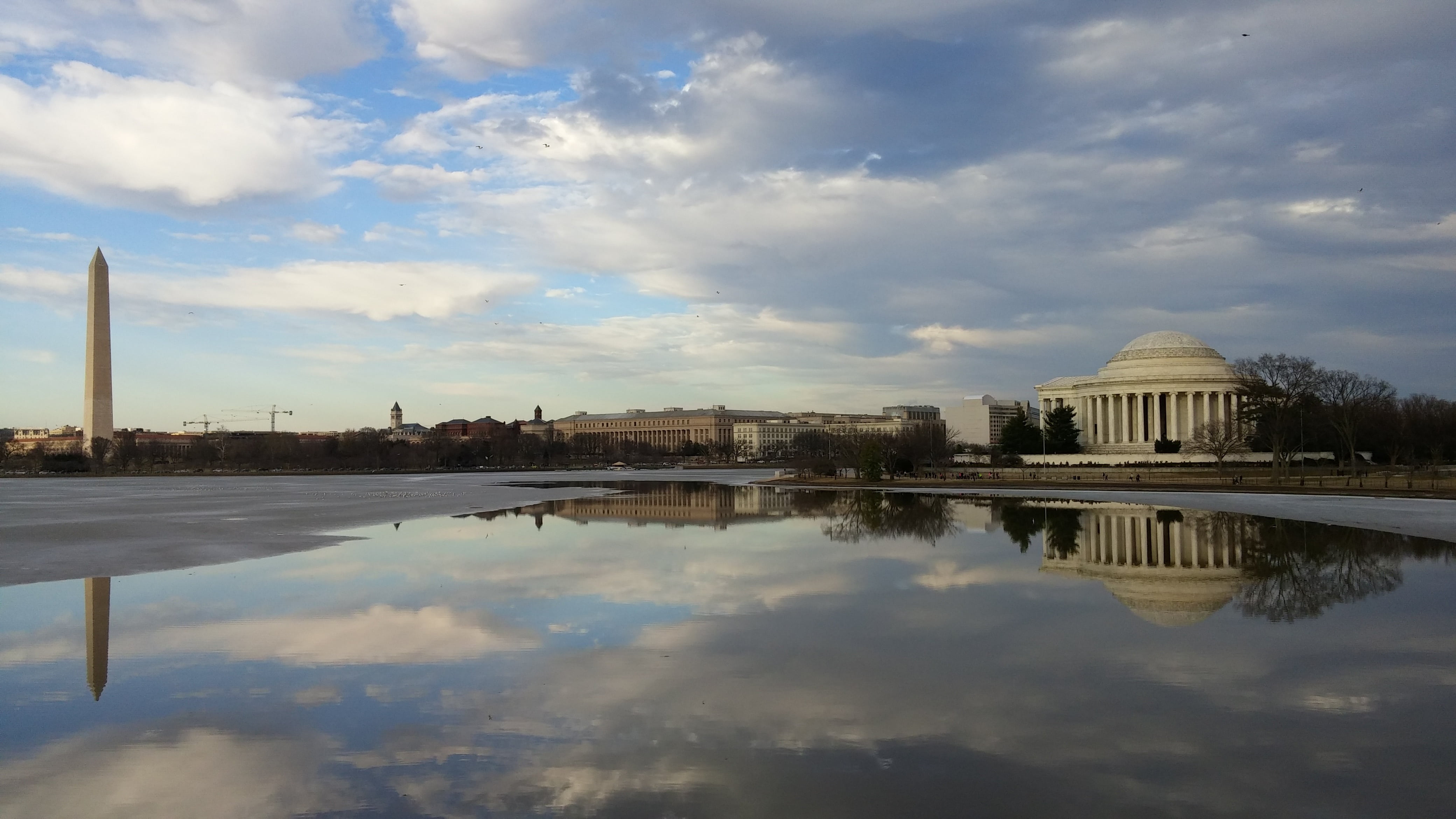 bay, nature, no people, dc, building, building exterior, clouds, lake, city, tidal basin, day, standing water, washington monument, near, daytime, monument, HD Wallpaper