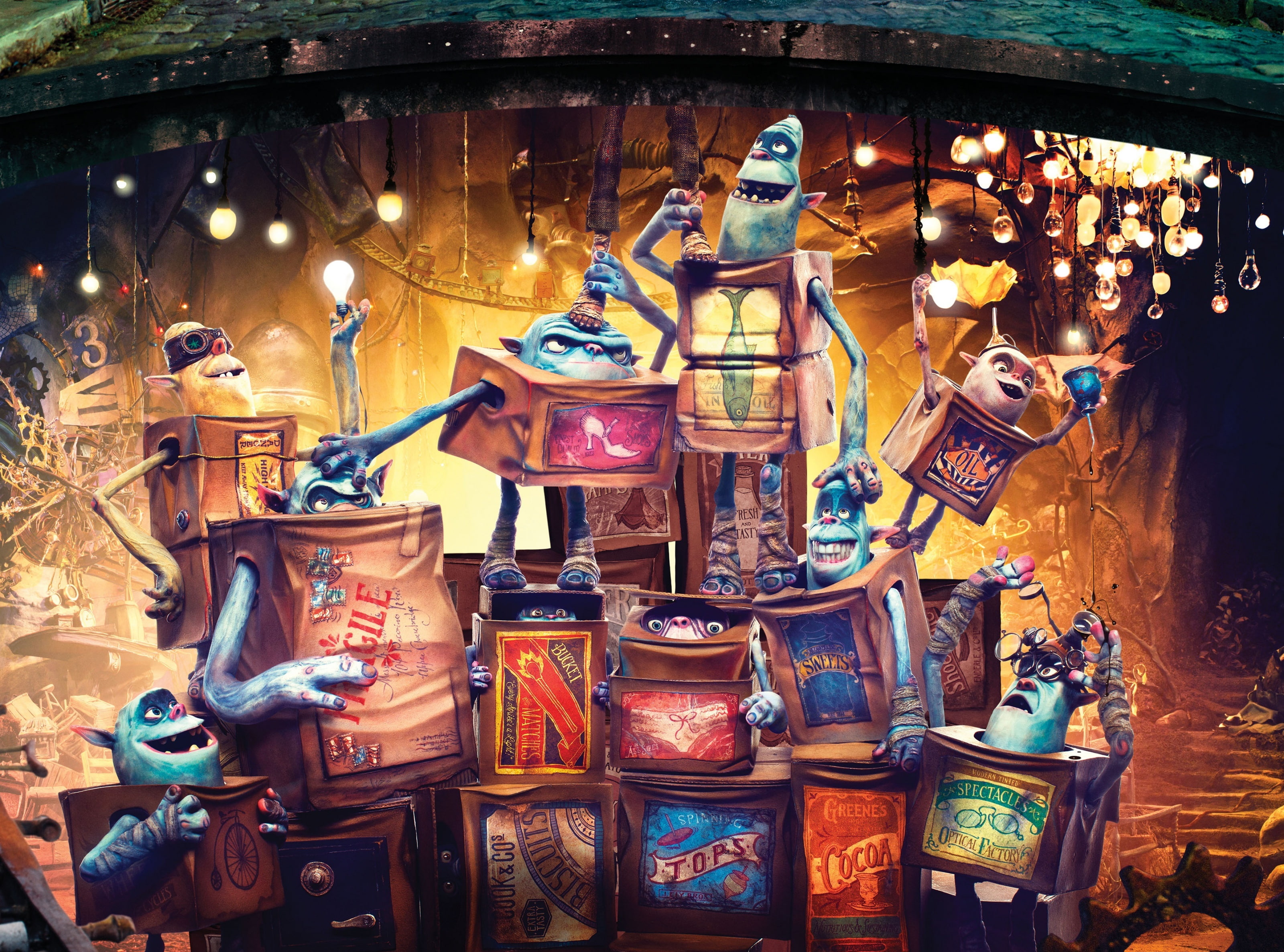2014, arts culture and entertainment, market, 2K, container, assorted, decoration, choice, Boxtrolls, comedy, multi colored, representation, Fantasy, variation, HD Wallpaper