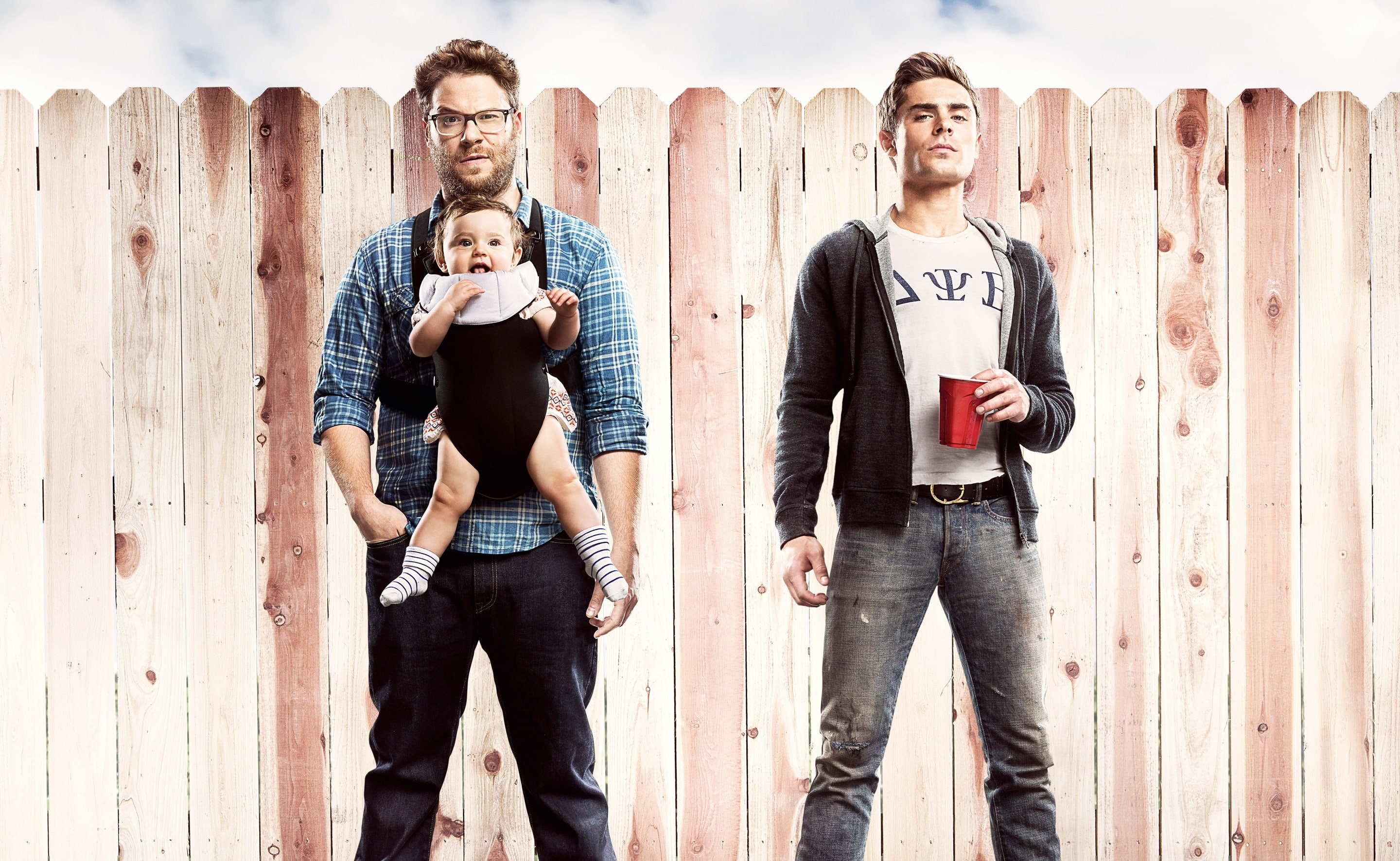 Bad Neighbours, portrait, Baby, togetherness, standing, young adult, men, jeans, Zac Efron, Movies, males, group of people, front view, lifestyles, HD Wallpaper