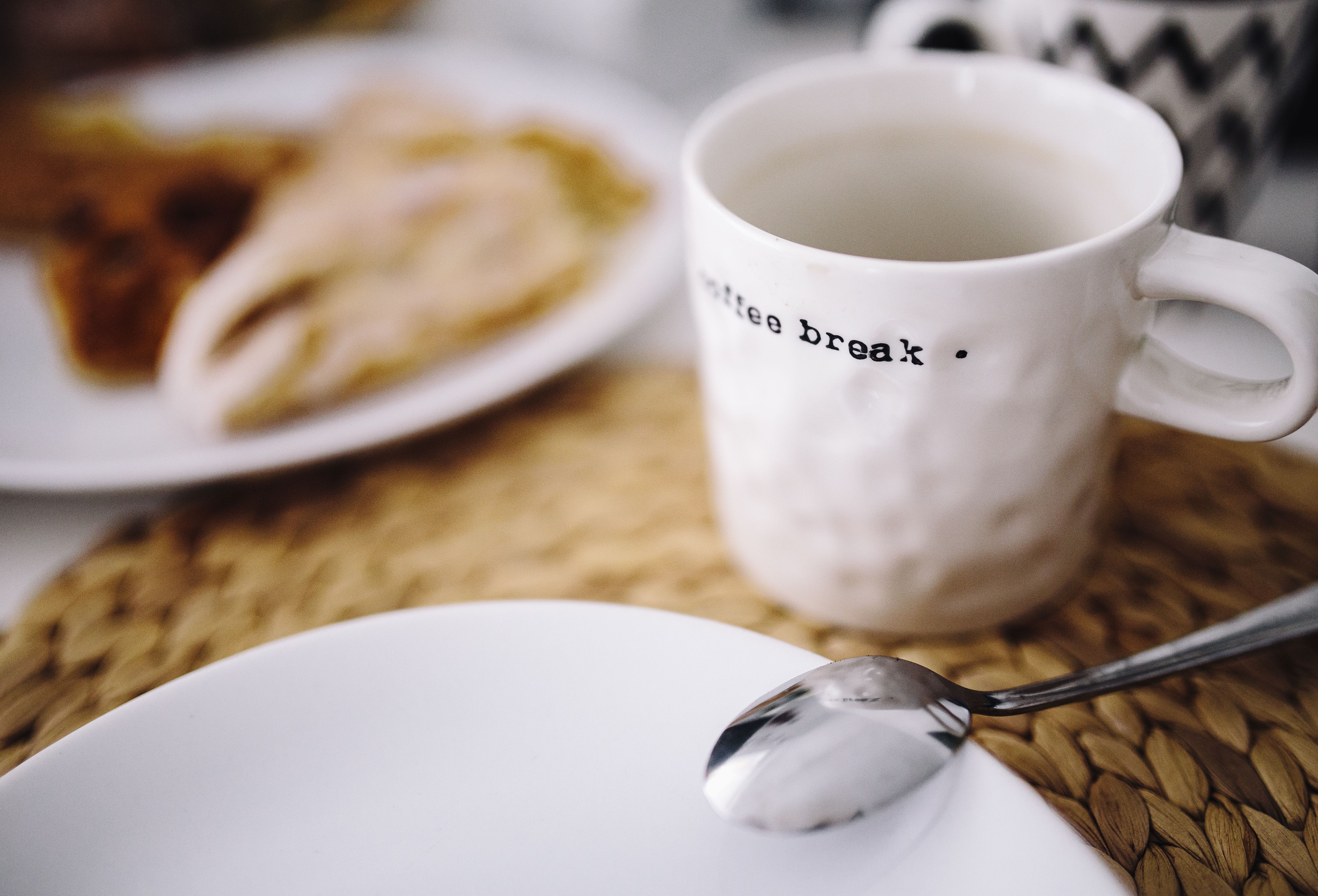 beautiful, no people, mug, items, still life, food and drink, cafe, Close-ups, 5K, temptation, eating utensil, indoors, cup, coffee Cup, tea - Hot Drink, HD Wallpaper