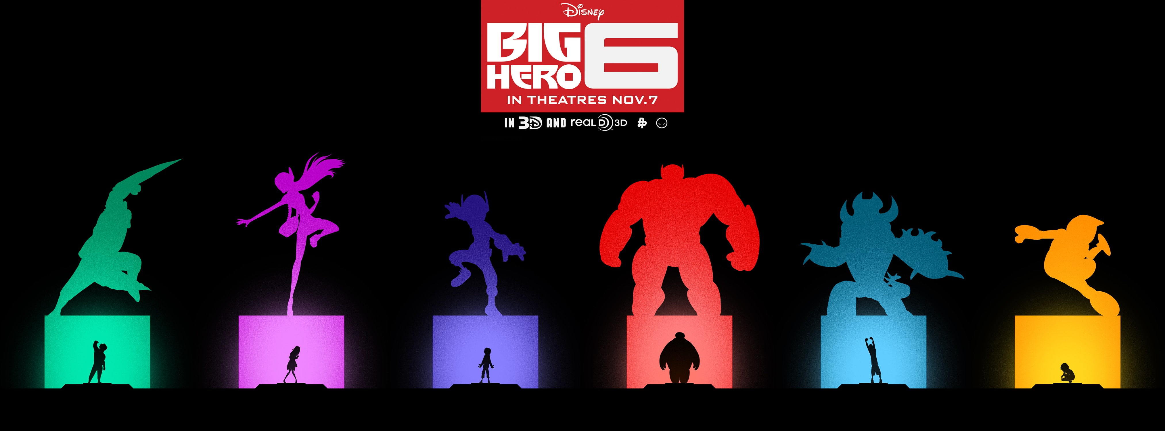 Wasabi (Big Hero 6), Fred (Big Hero 6), Hiro Hamada (Big Hero 6), Big Hero 6, 4K, movies, Go Go Tomago, Animated Movies, Honey Lemon (Big Hero 6), HD Wallpaper