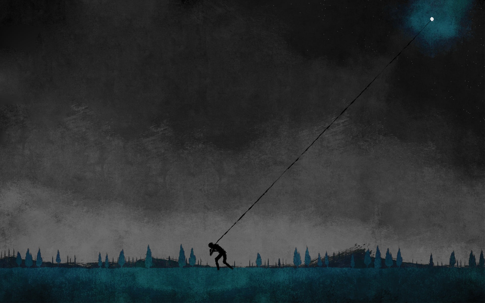 unrecognizable person, nature, painting, pulling, two people, building exterior, full length, dusk, pollution, architecture, man, outdoors, 1080P, fantasy art, HD Wallpaper